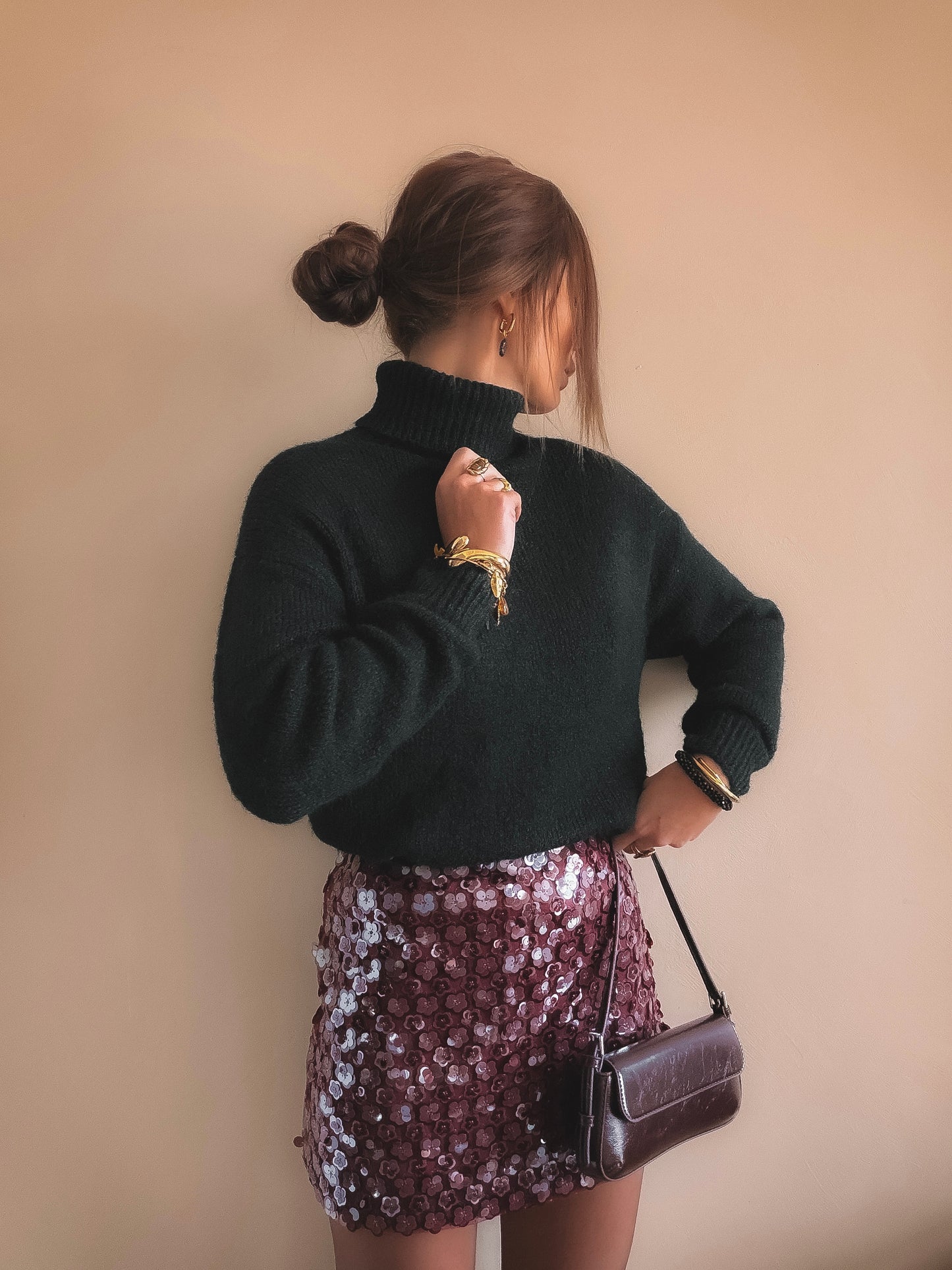 Jupe Ilya sequins Bordeaux