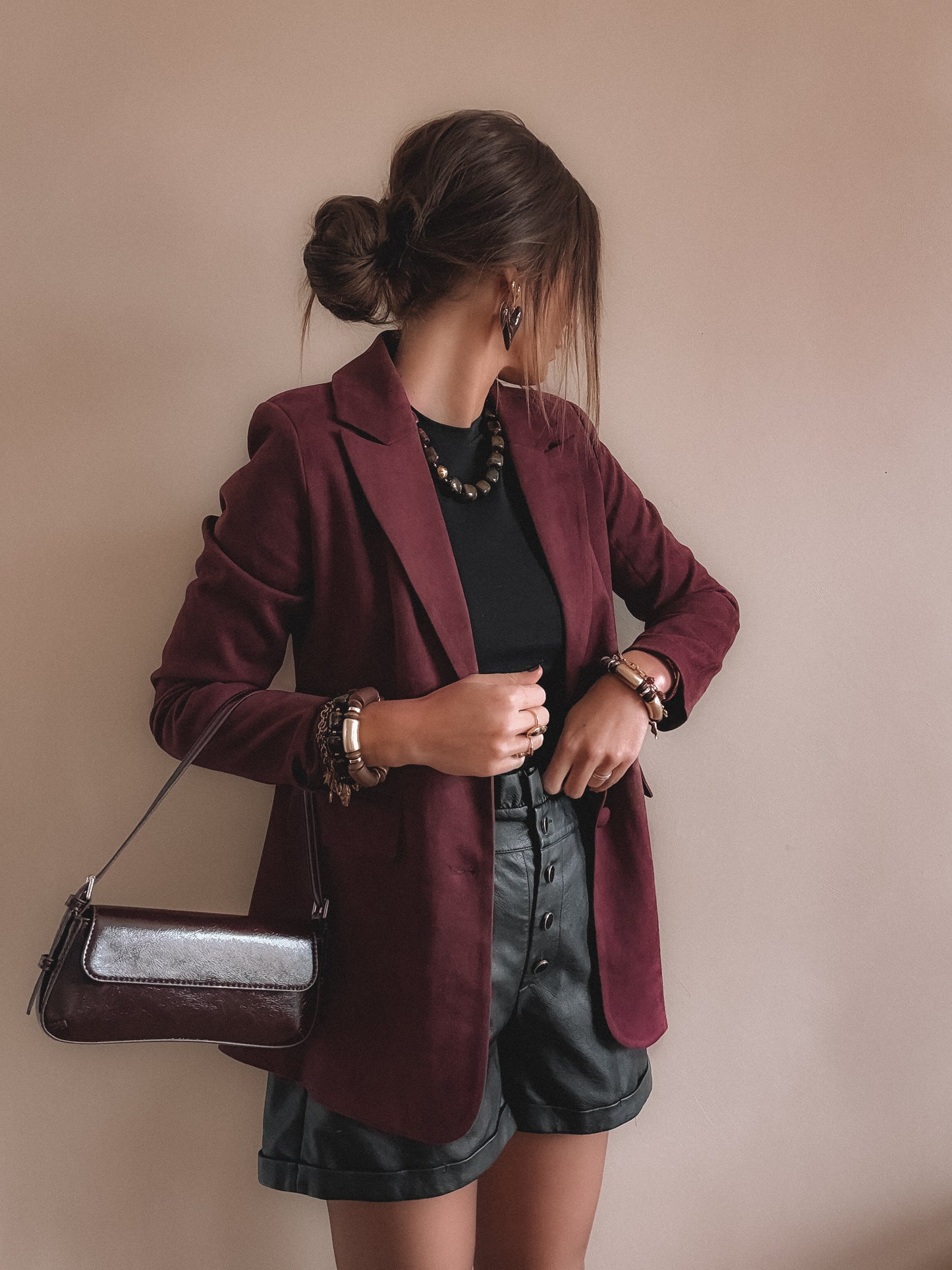Blazer Claudia Bordeaux Suédine