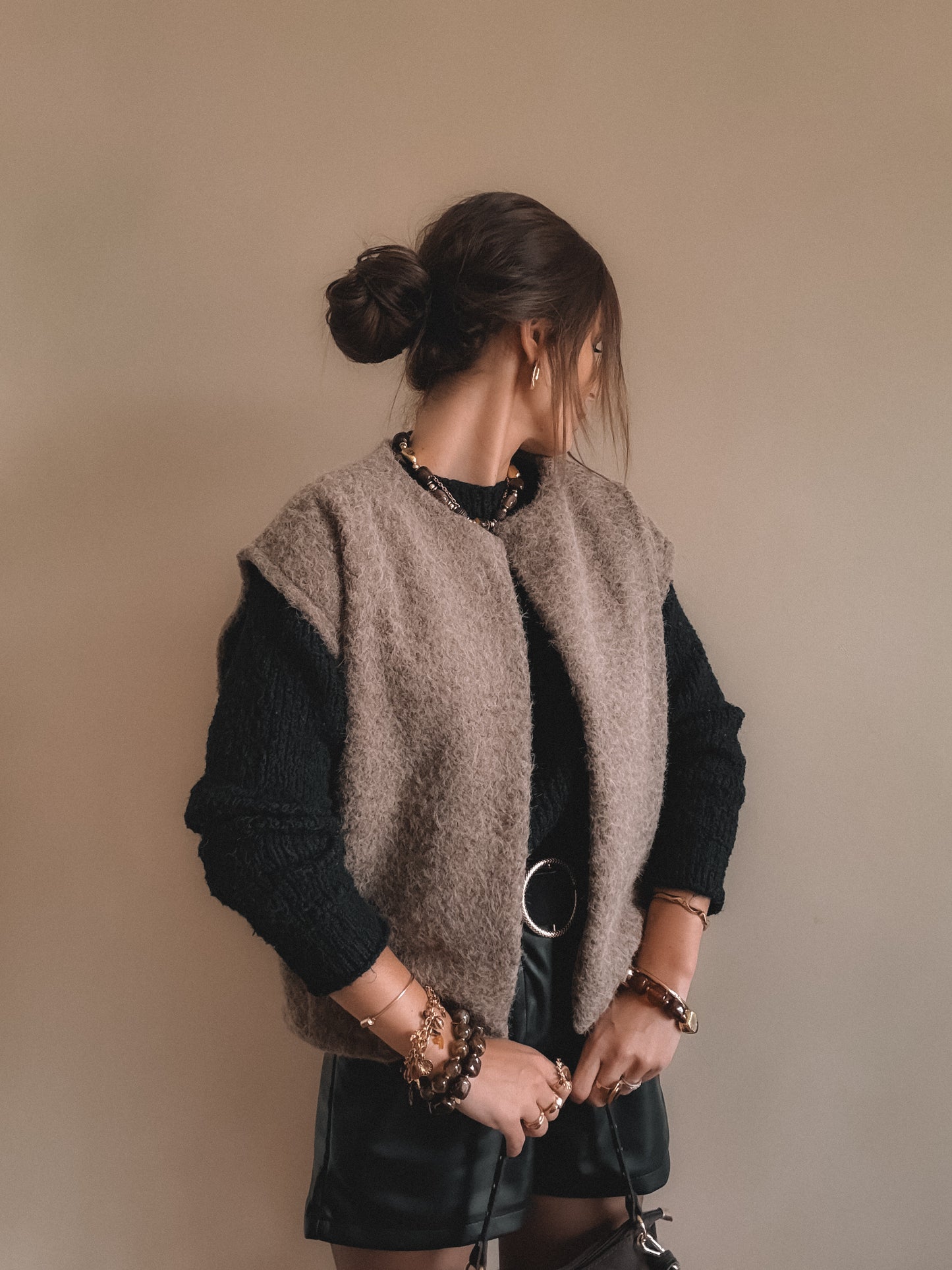 Gilet sans manche Mila Beige foncé