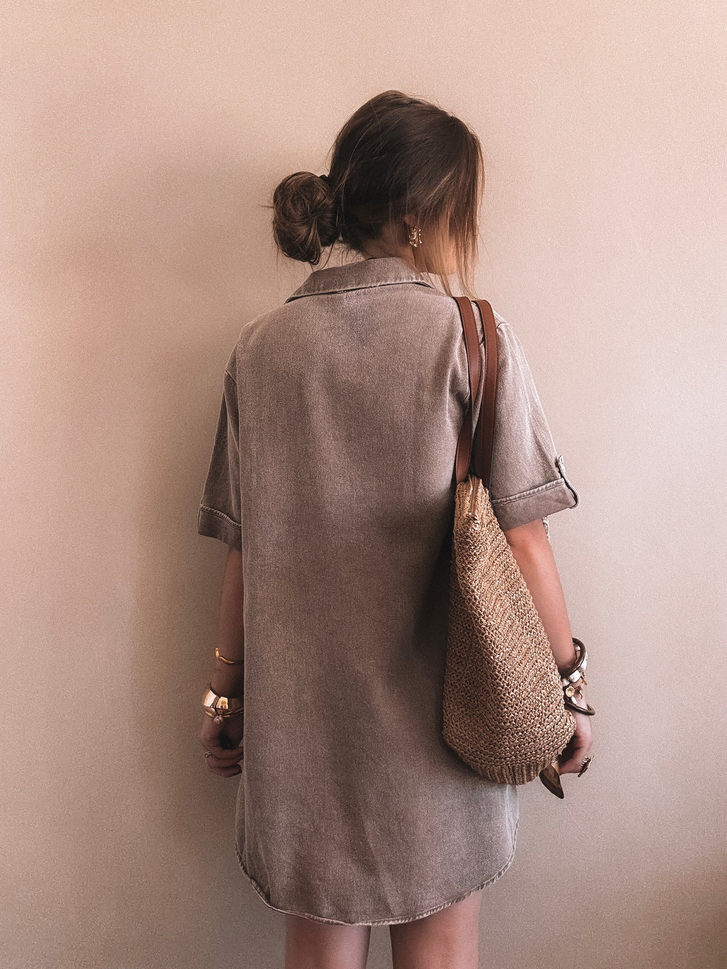 Robe en jean Tara Camel