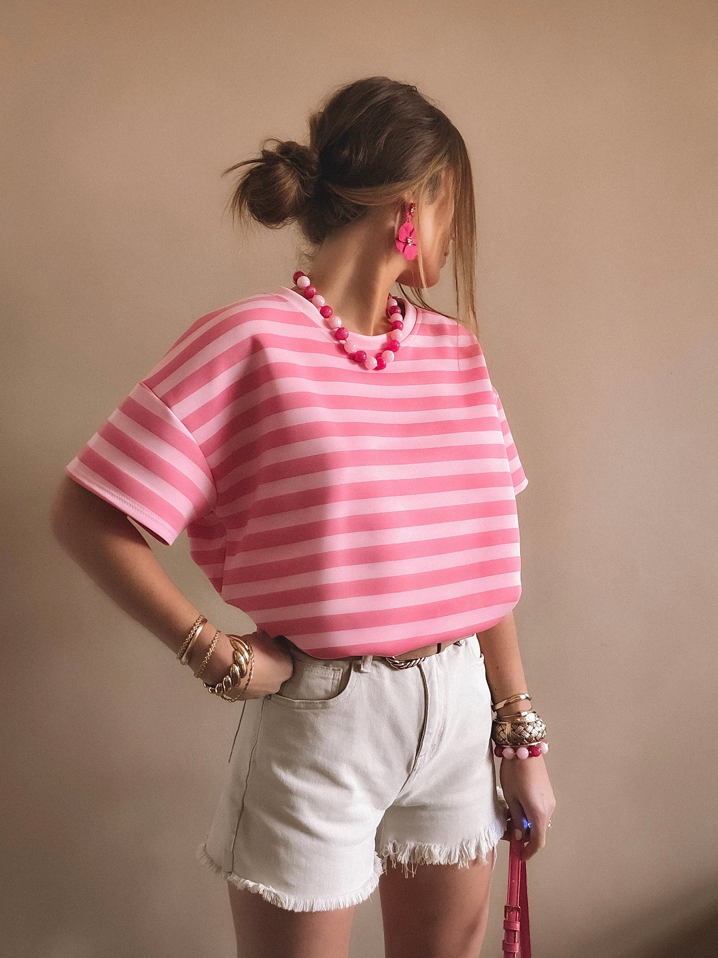 T-Shirt Alix Rayures rose