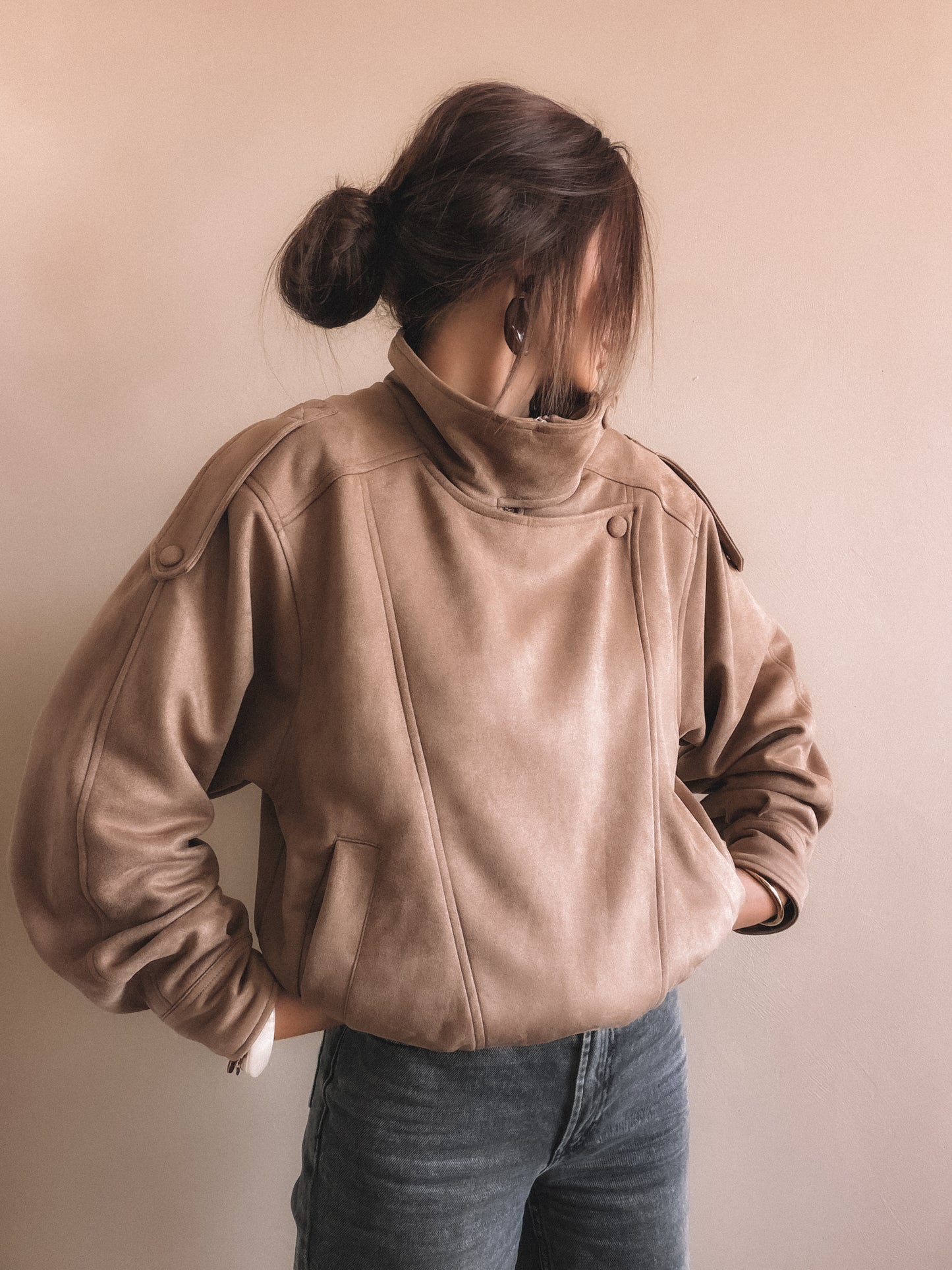 Veste Aren Suédine Beige