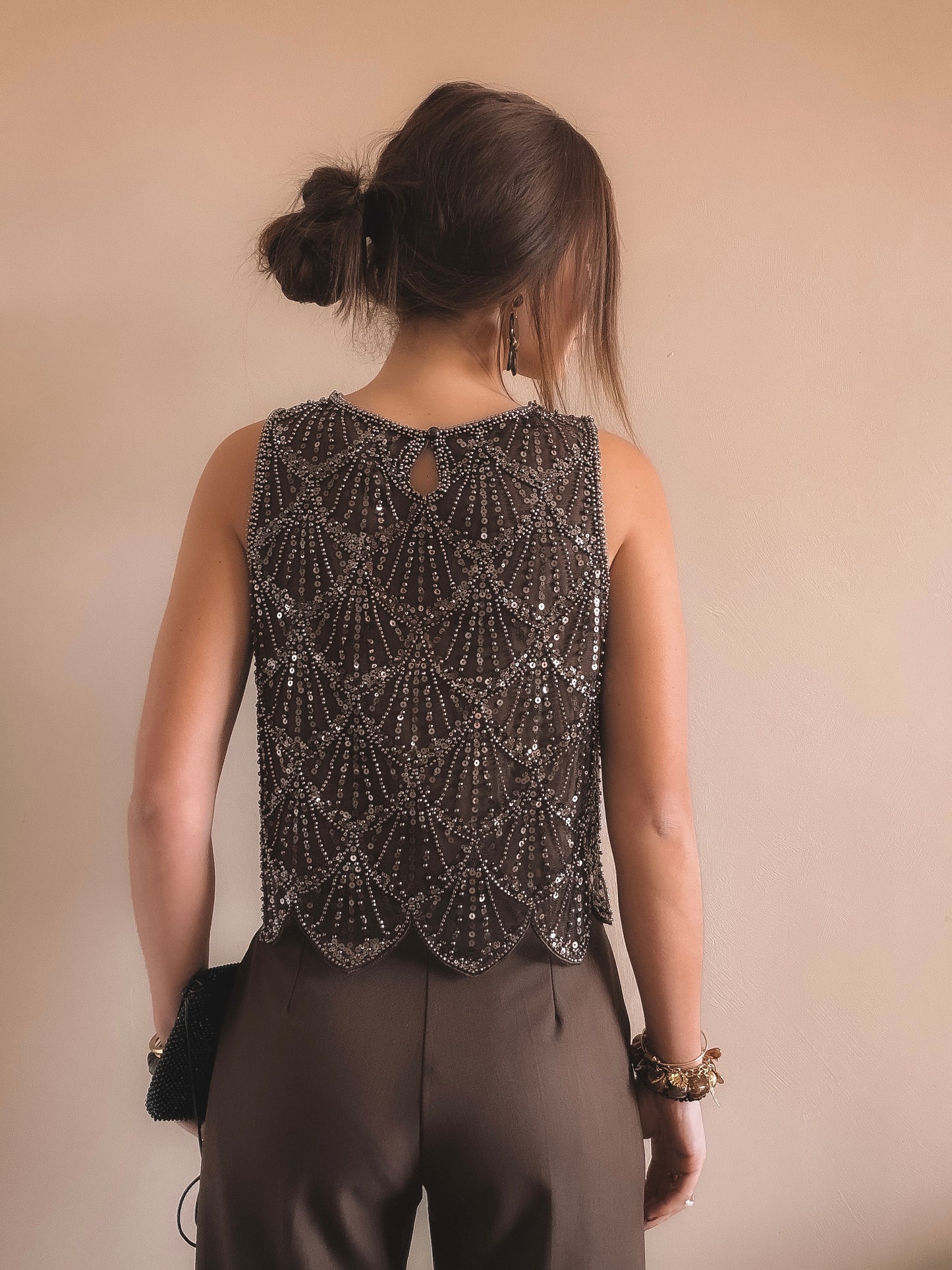 Top Mira Perles Marron