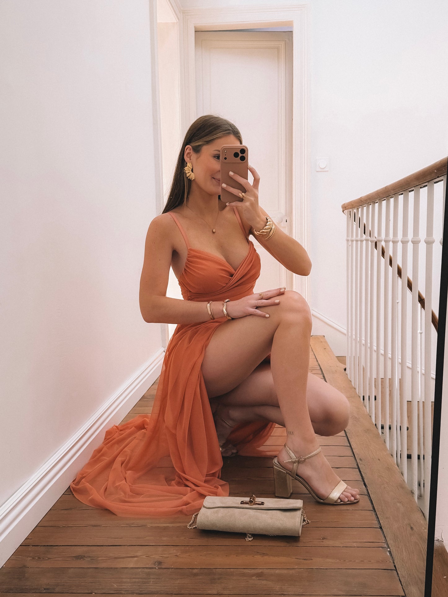 COLLECTION CEREMONIE - Robe LONGUE Talia Terracotta