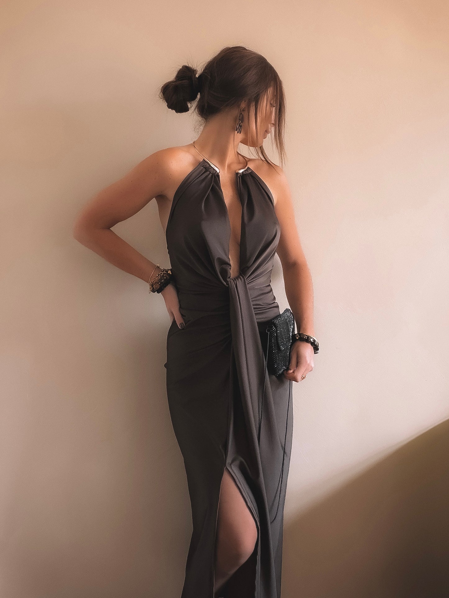 Robe Dos Nu Luna Marron