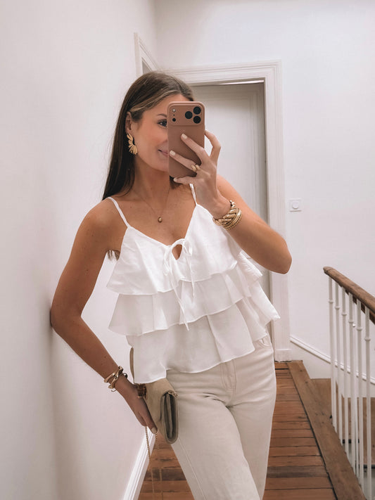 Top Céleste Blanc
