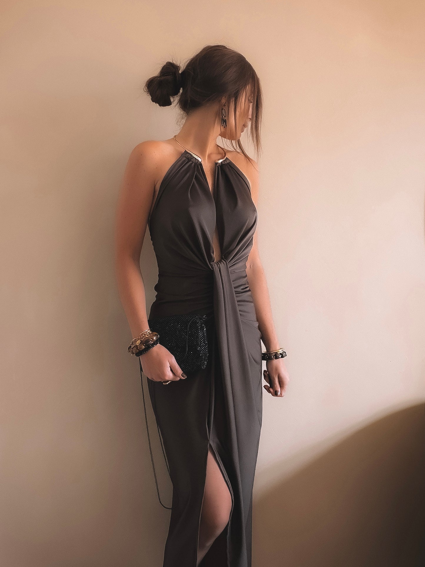 Robe Dos Nu Luna Marron