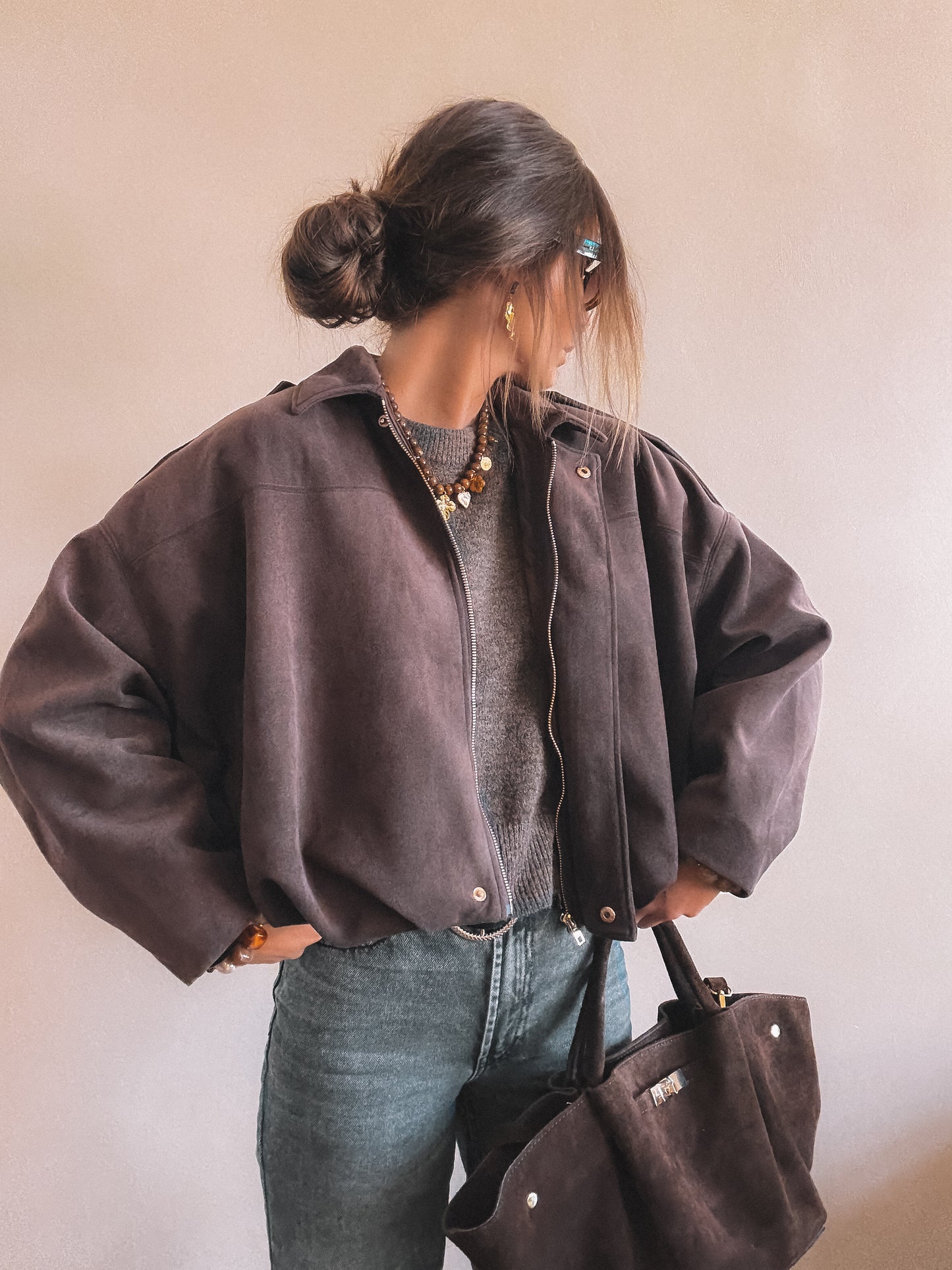 Veste Alix Suédine Marron