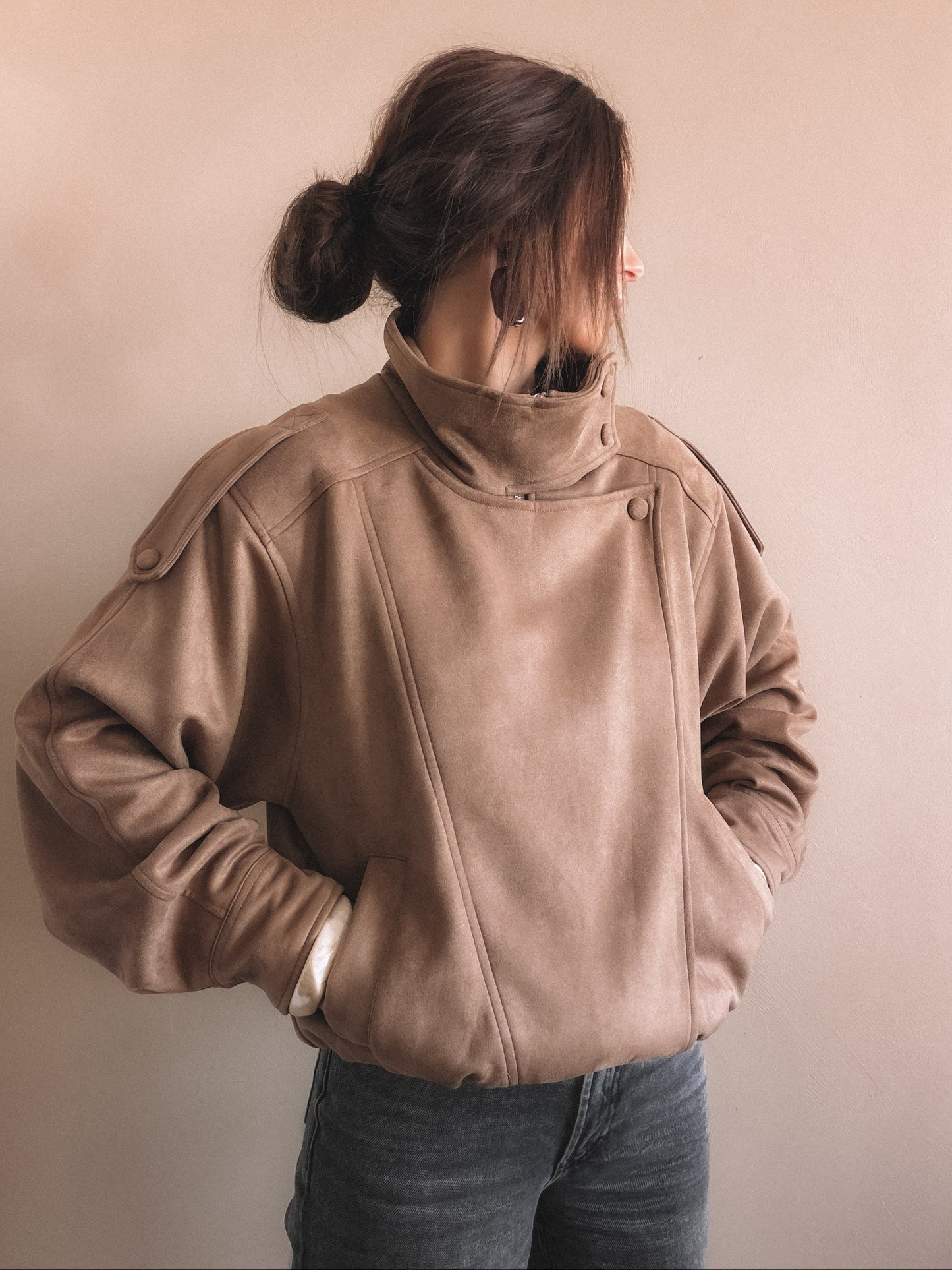 Veste Aren Suédine Beige