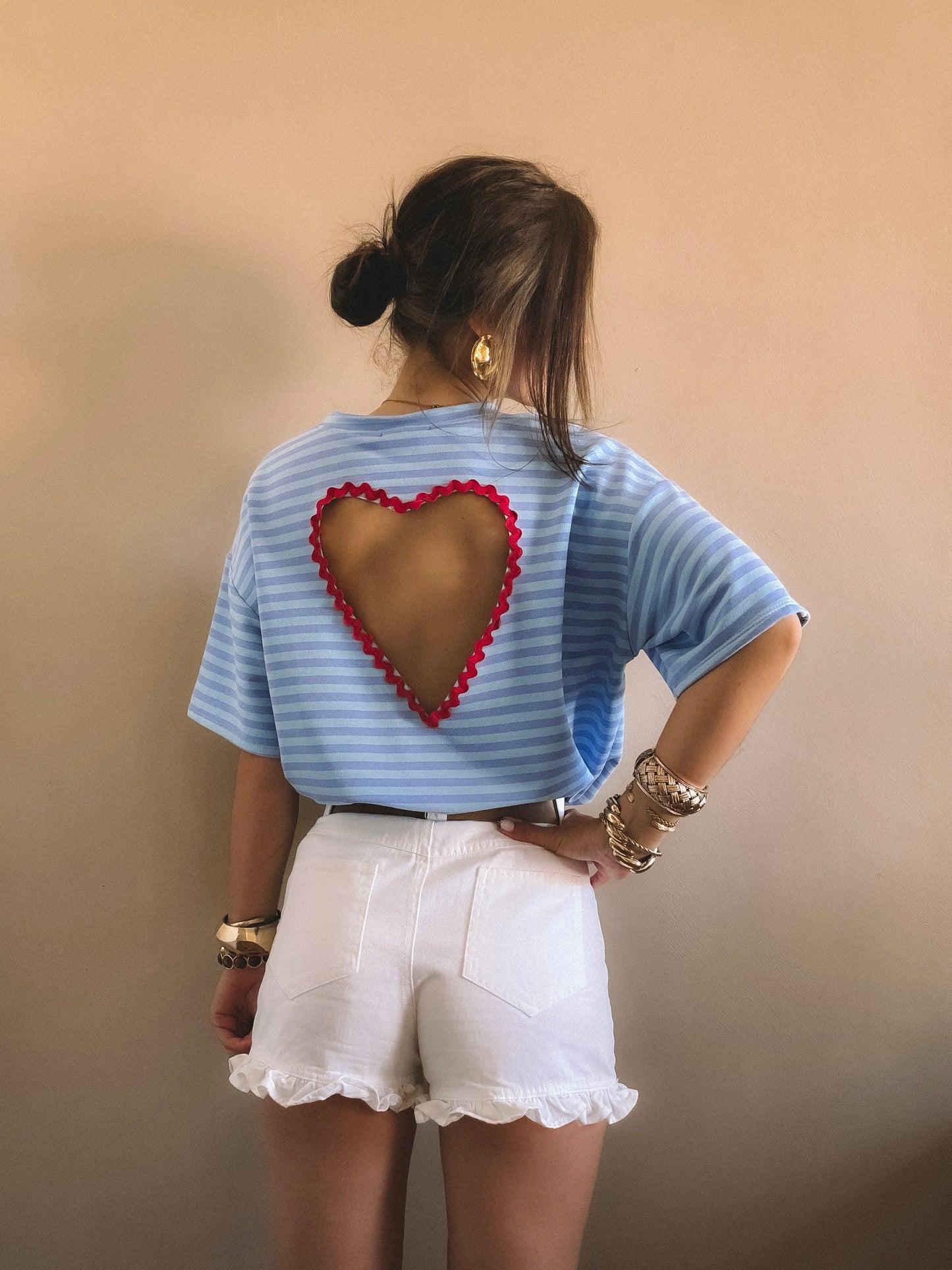 T-Shirt Amour Dos Nu Bleu