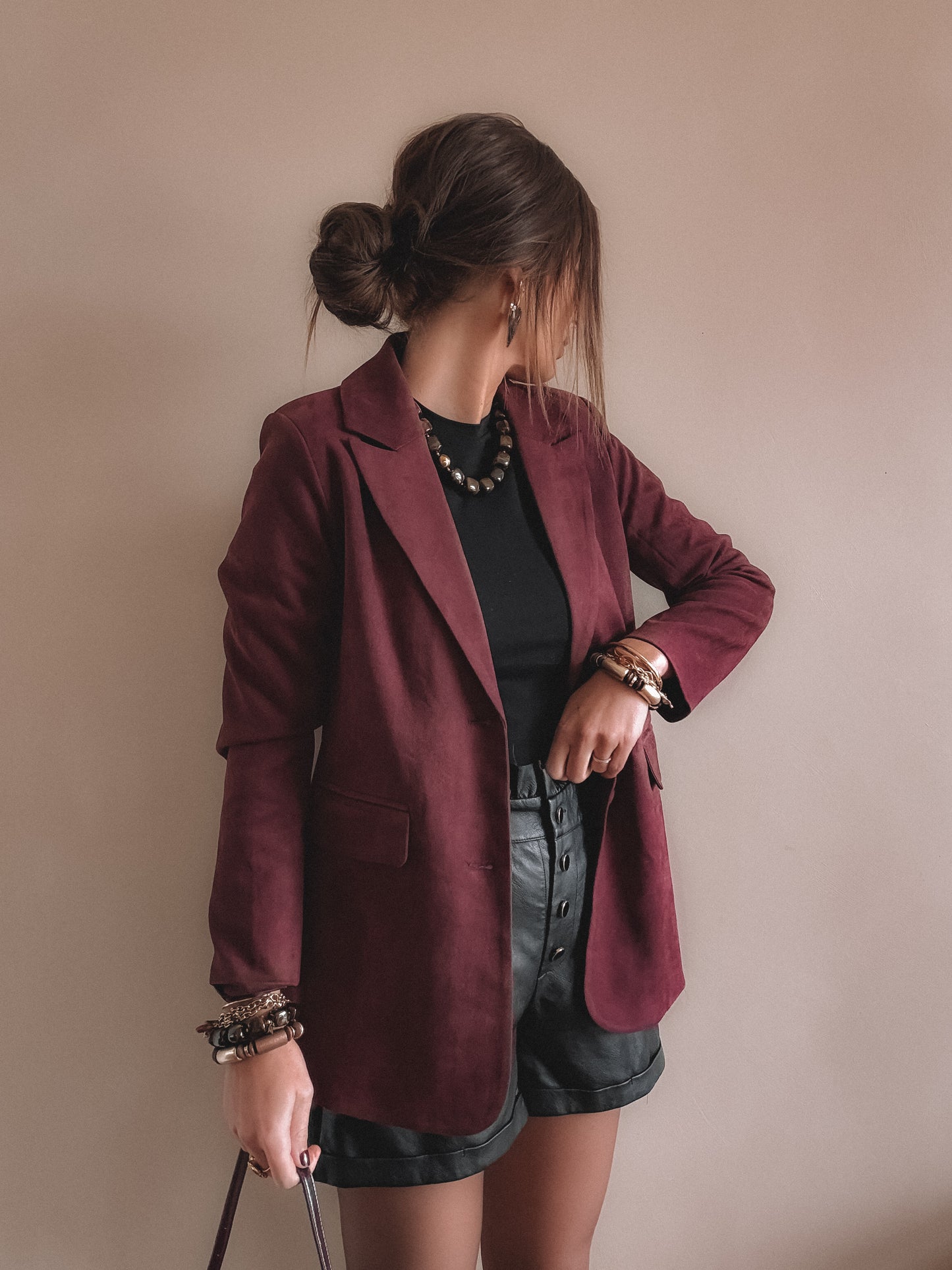 Blazer Claudia Bordeaux Suédine