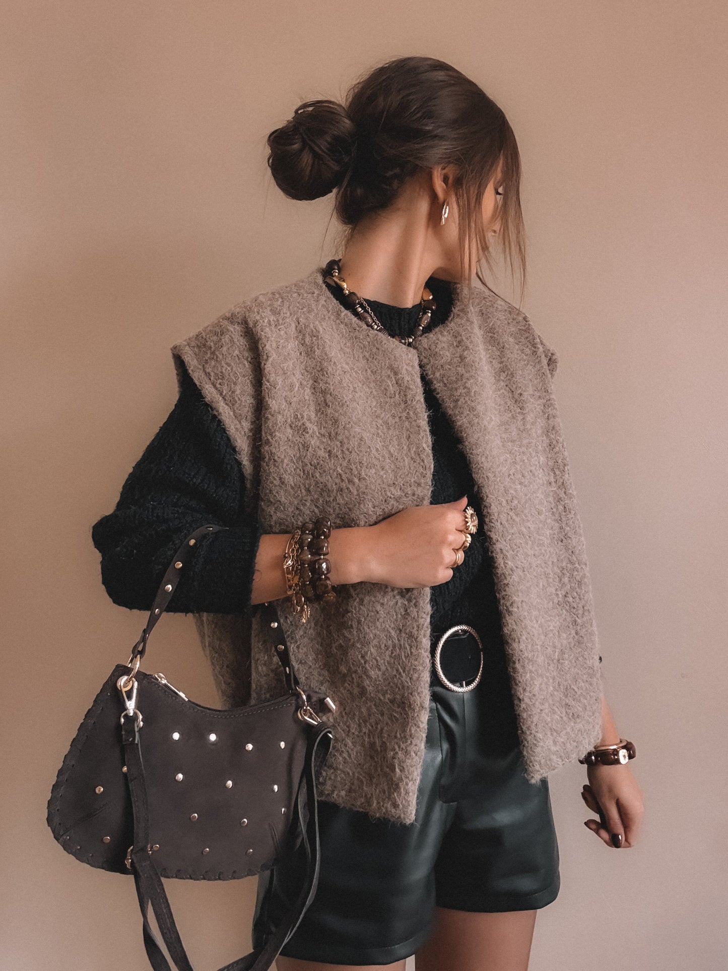 Gilet sans manche Mila Beige foncé