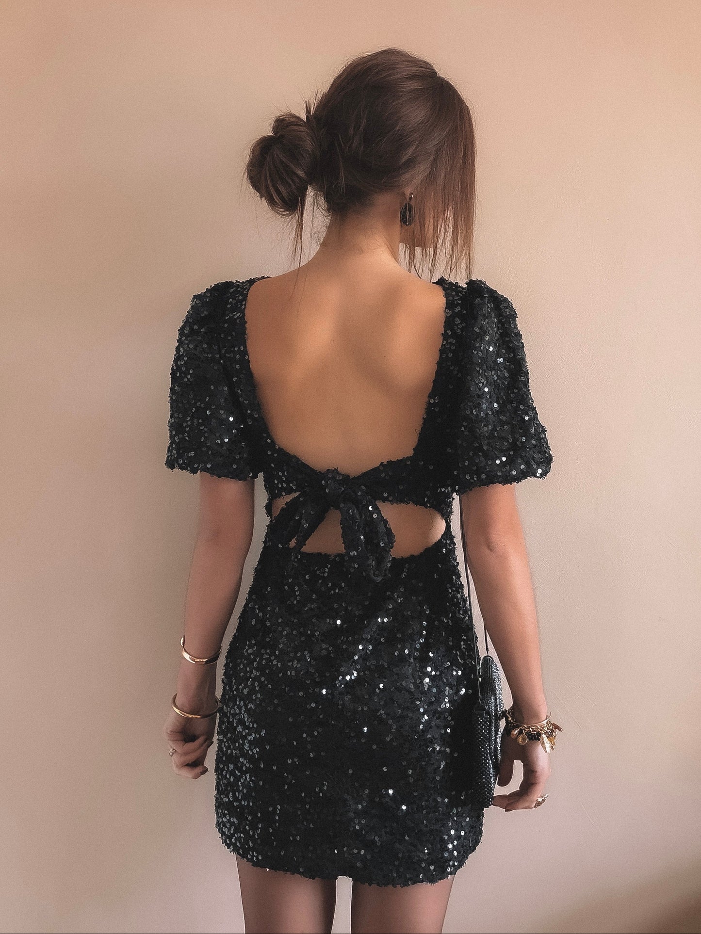 Robe Talia Dos Nu Noir