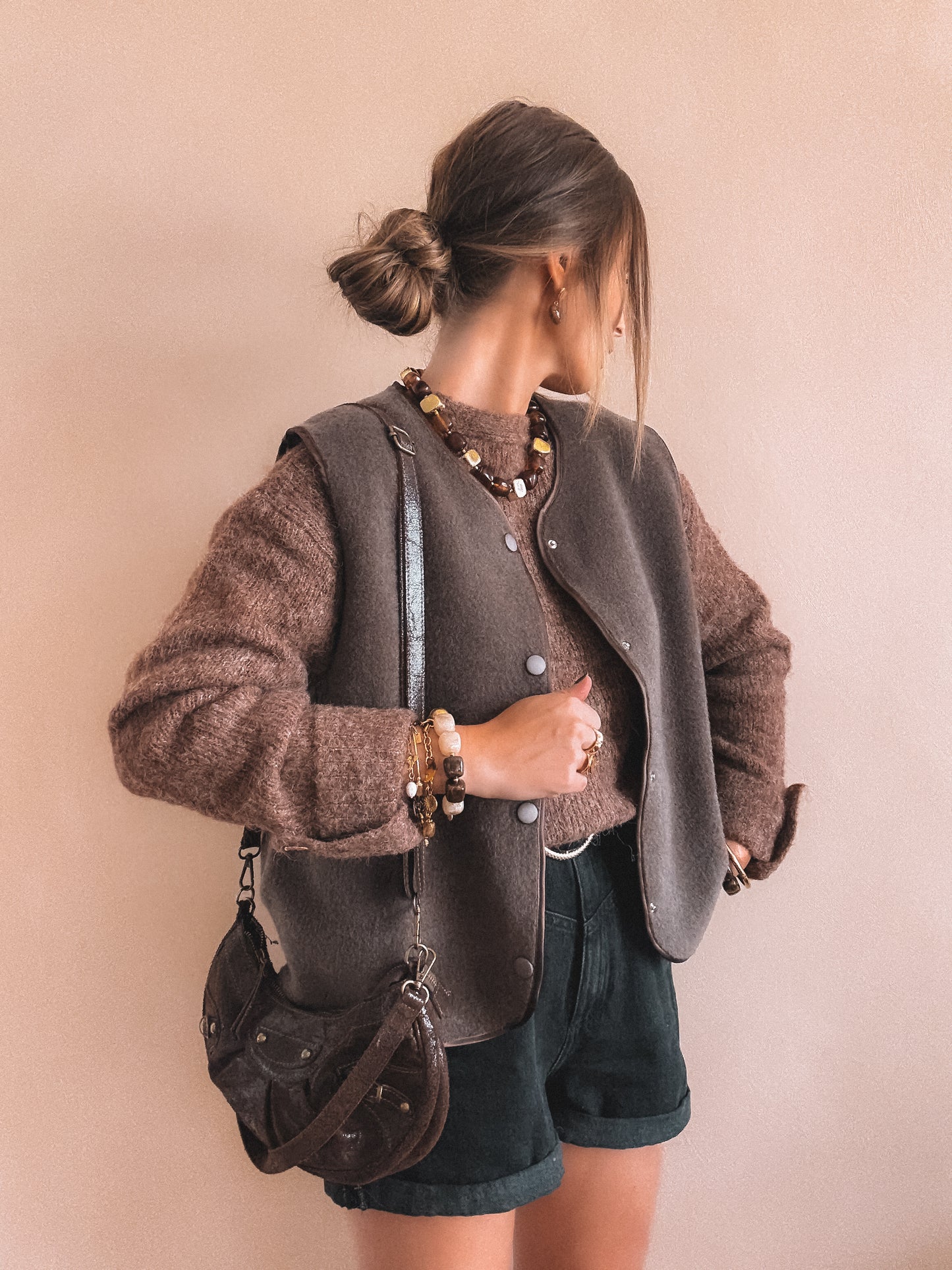 Gilet sans manches Elia Marron