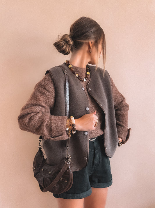 Gilet sans manches Elia Marron