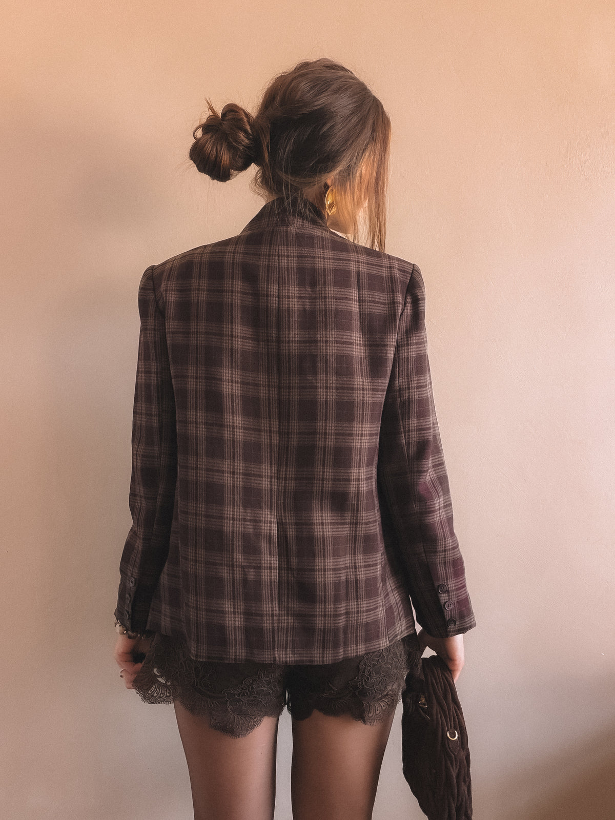Blazer VICTOIRE à carreaux marron