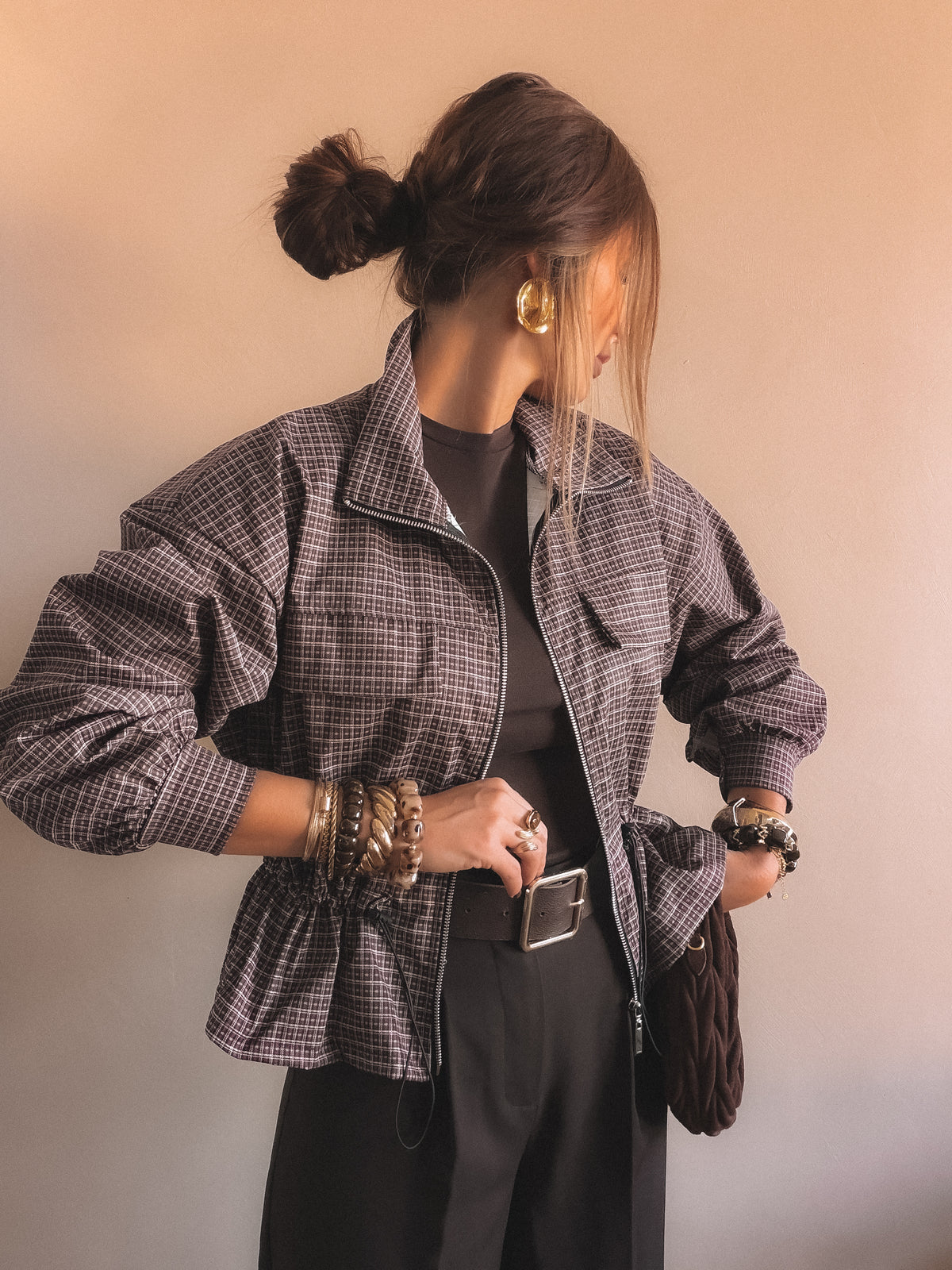 Veste Capucine à carreaux