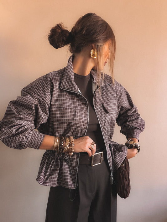 Veste Capucine à carreaux
