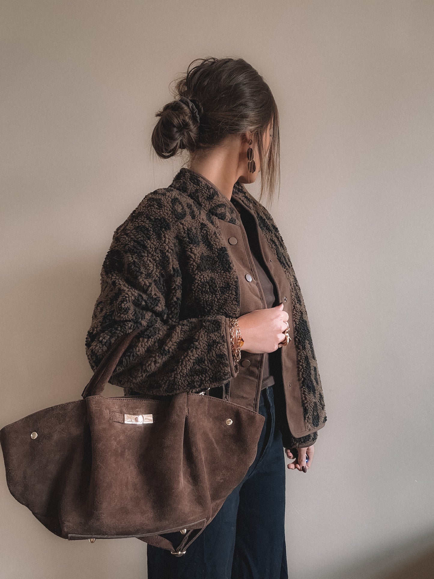 Manteau Maya Léopard Marron