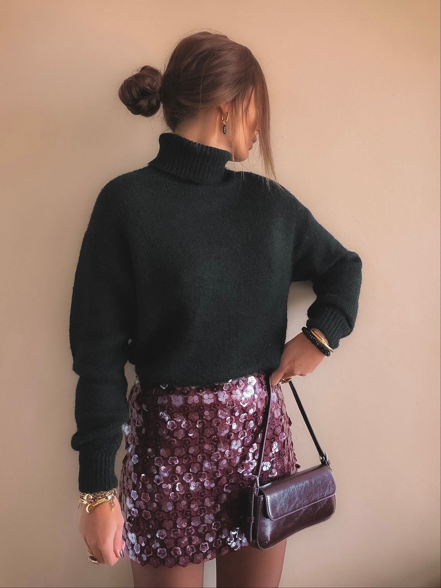 Jupe Ilya sequins Bordeaux