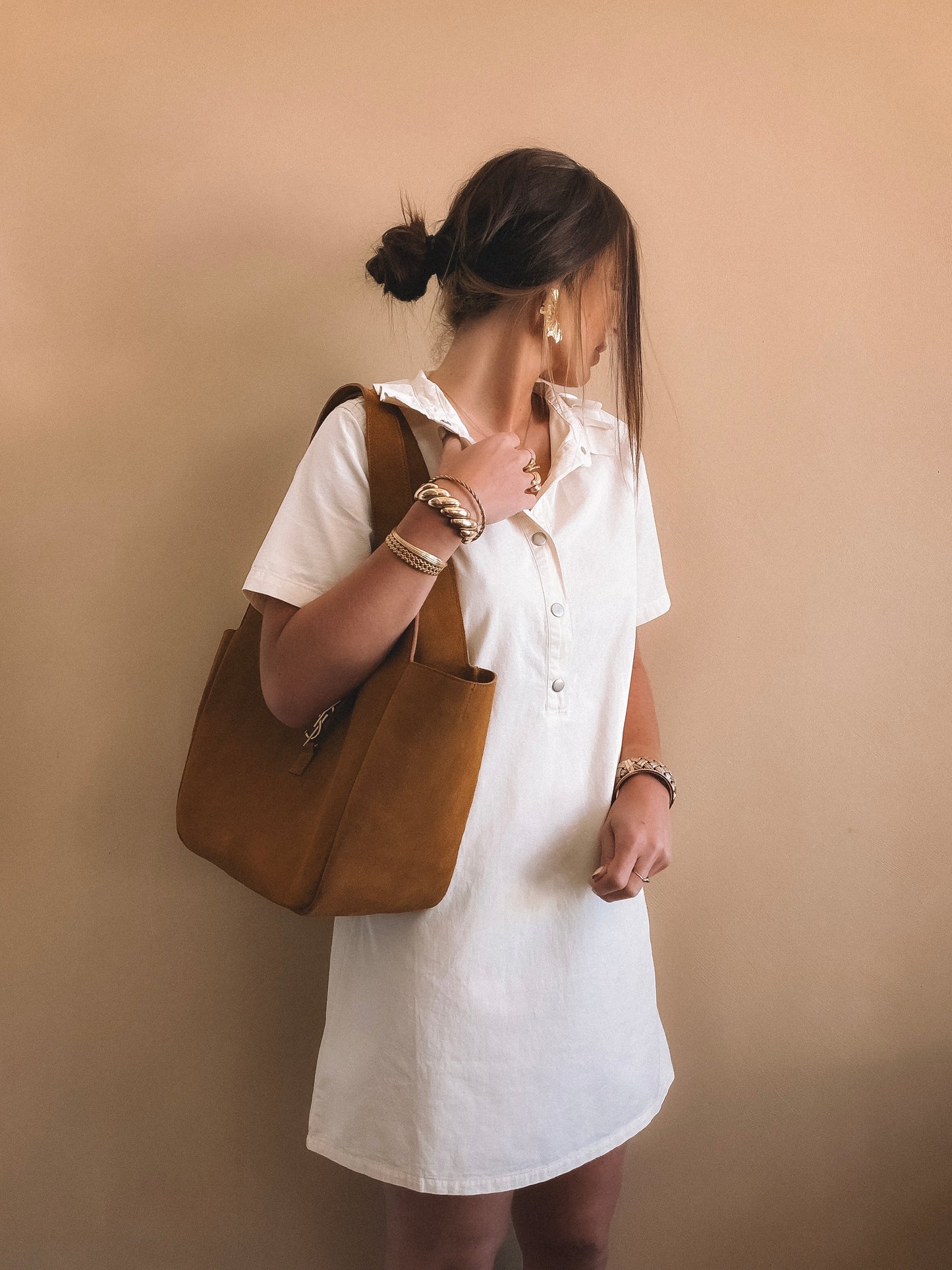 Robe en jean Almena Ecru