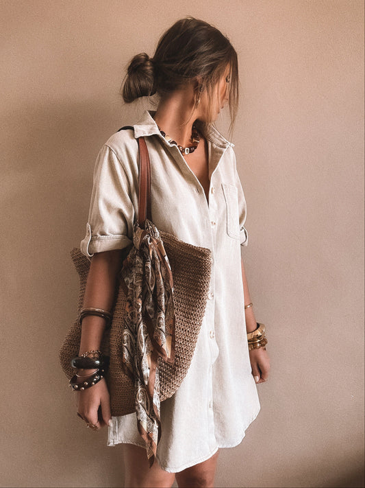 Robe en jean Tara Beige