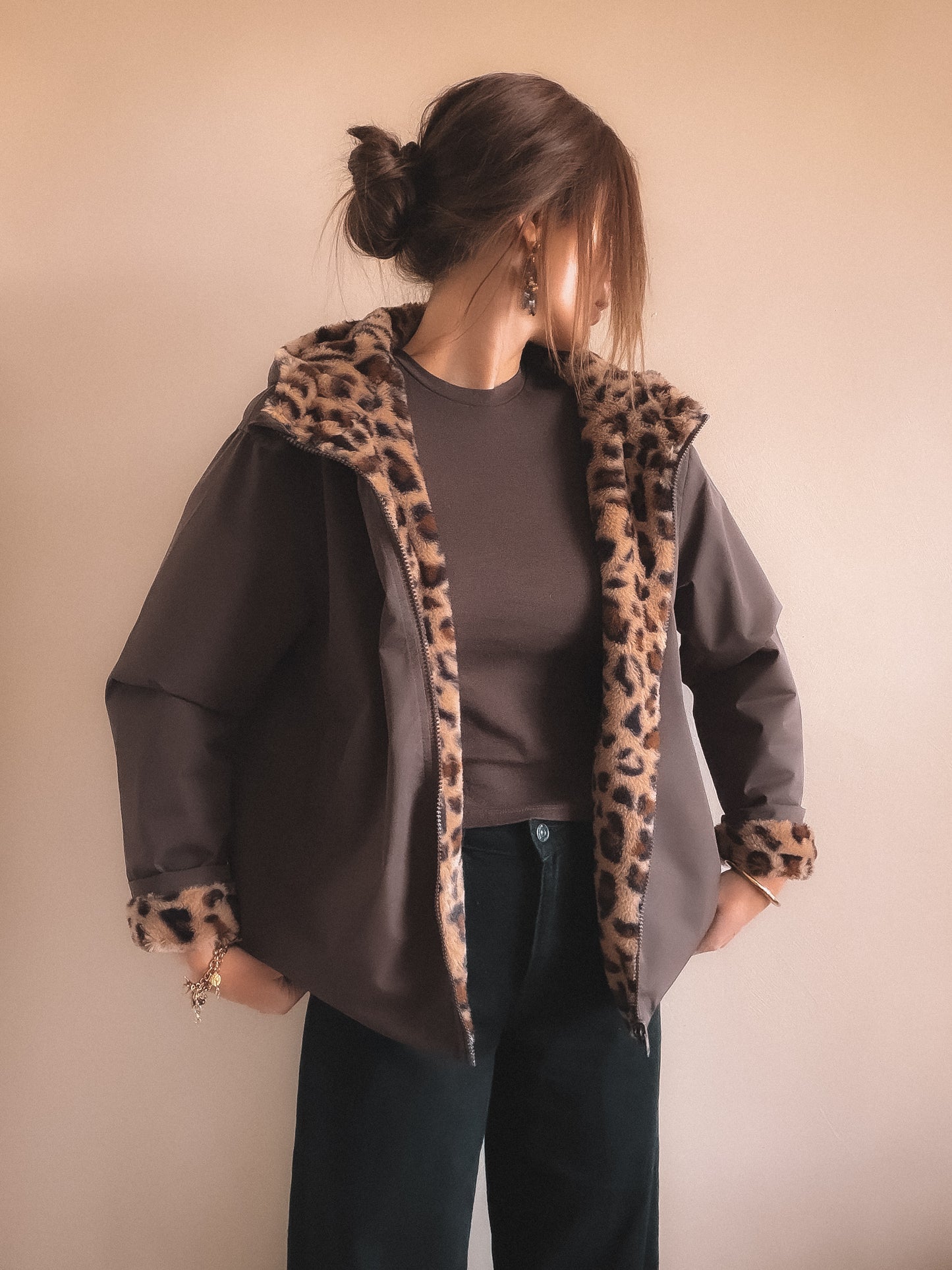 Coupe Vent Réversible Dua Marron