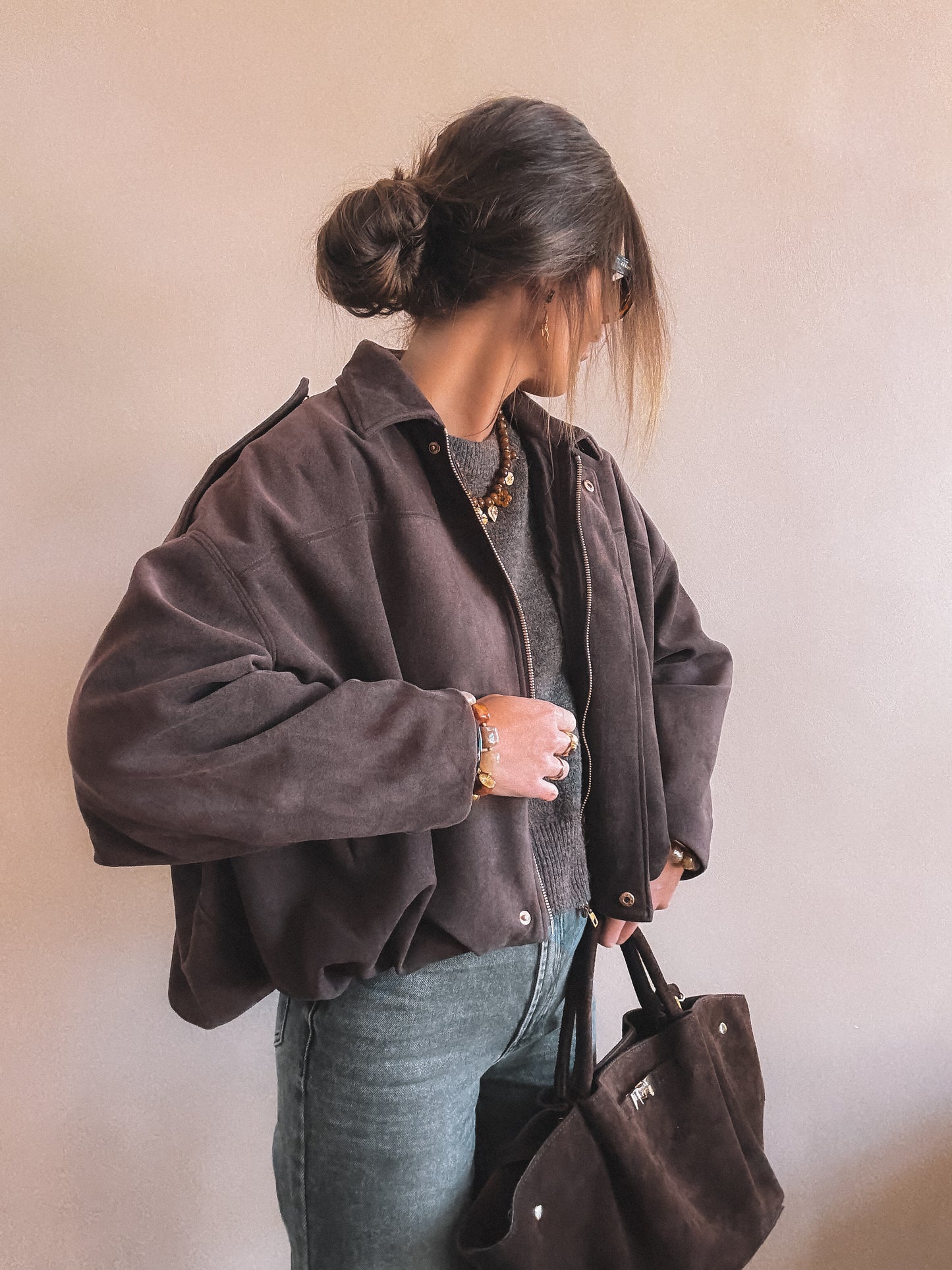 Veste Alix Suédine Marron