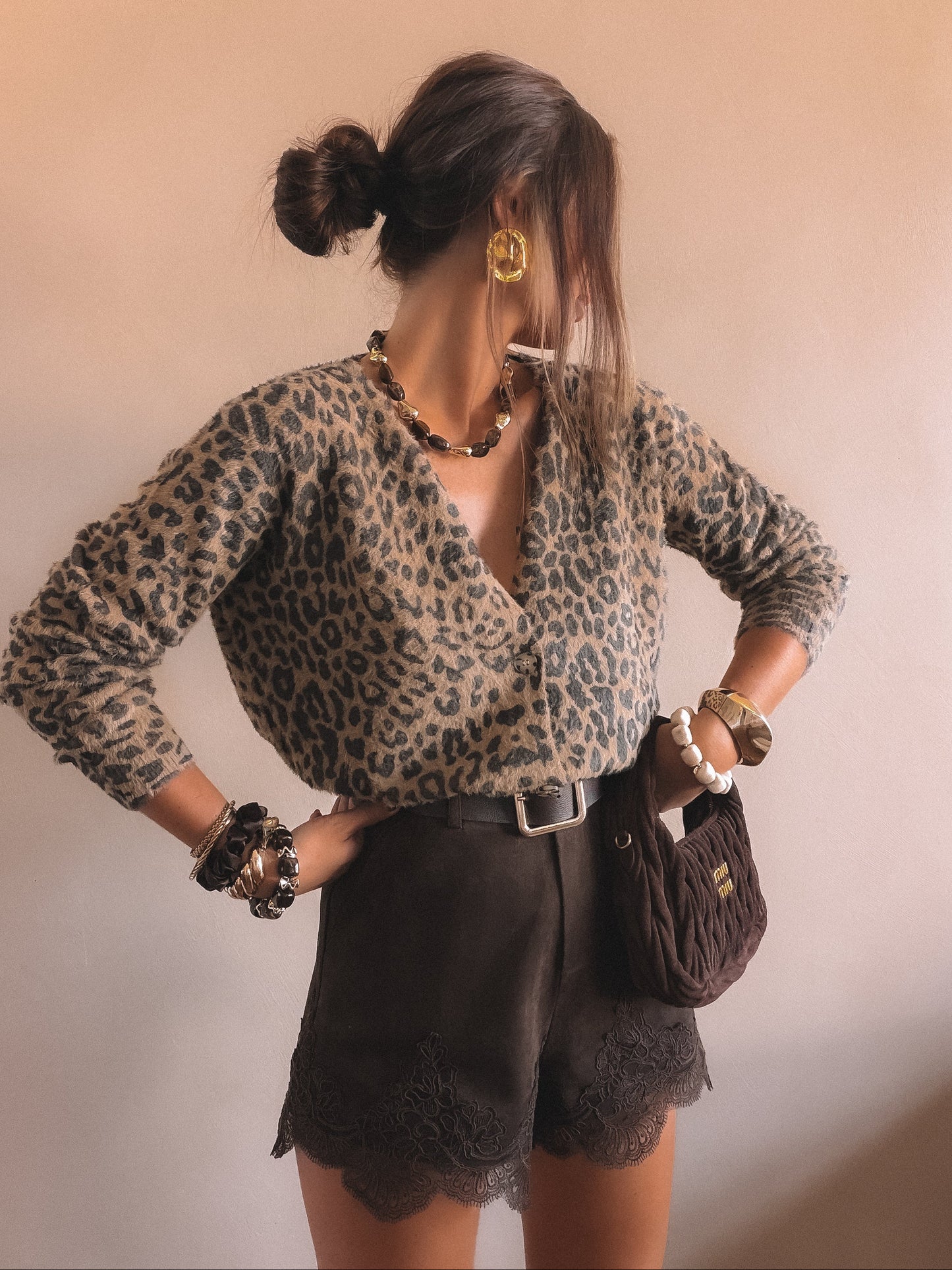 Gilet Léopard Camel
