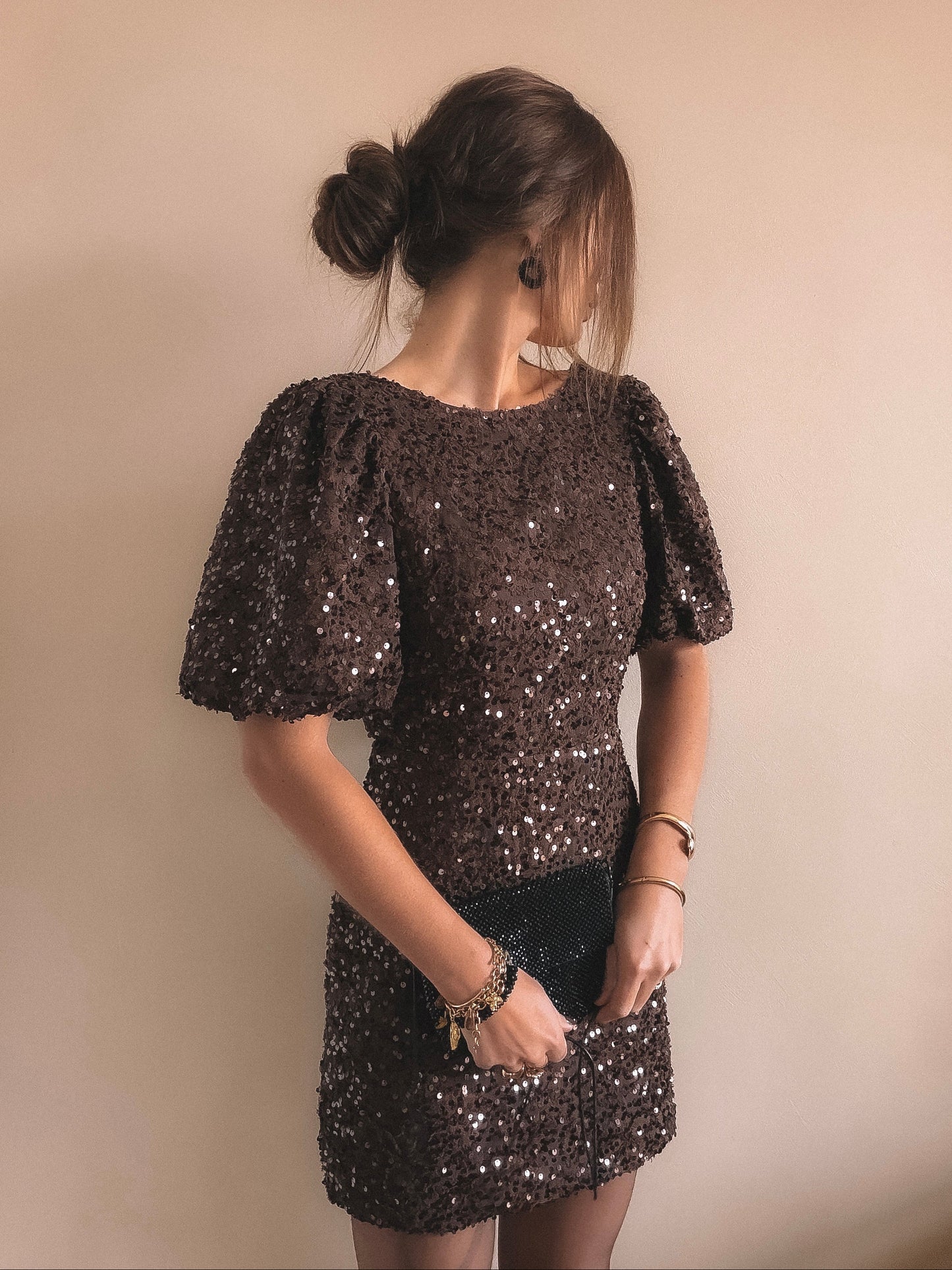 Robe Talia Dos Nu Marron