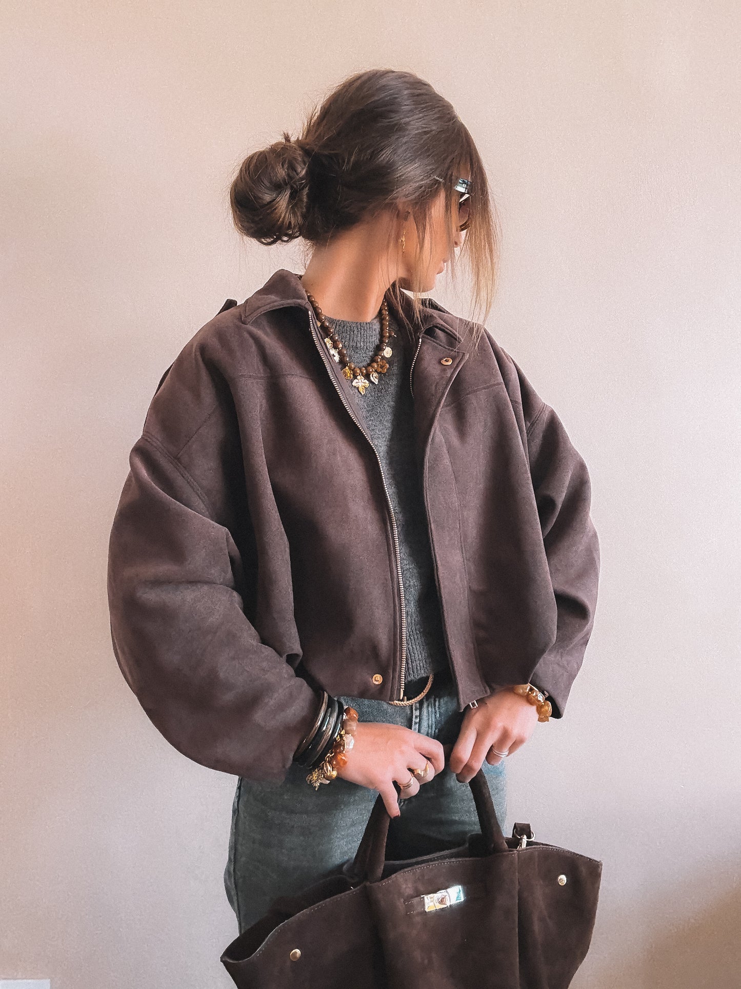 Veste Alix Suédine Marron