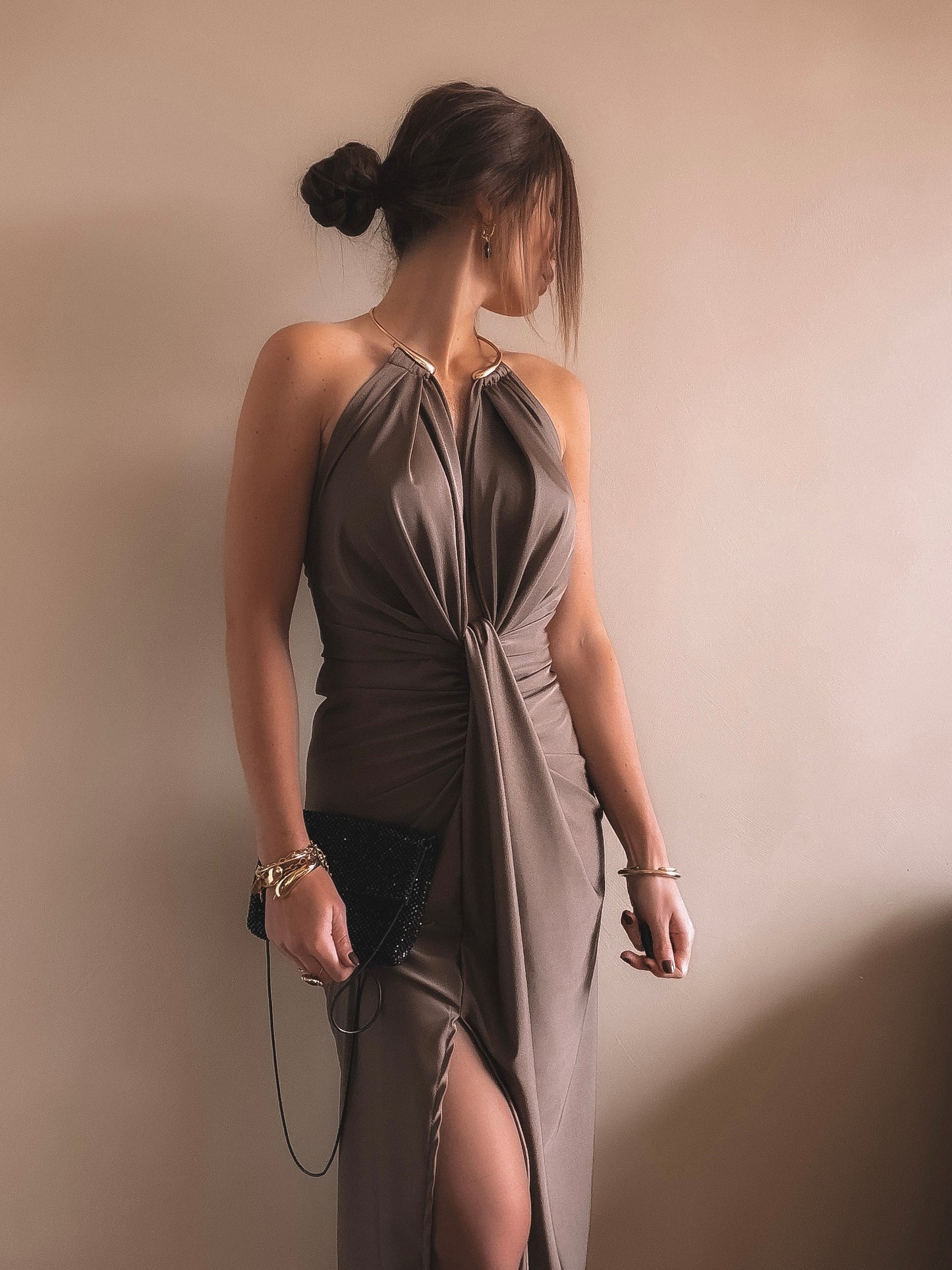 Robe Dos Nu Luna Taupe