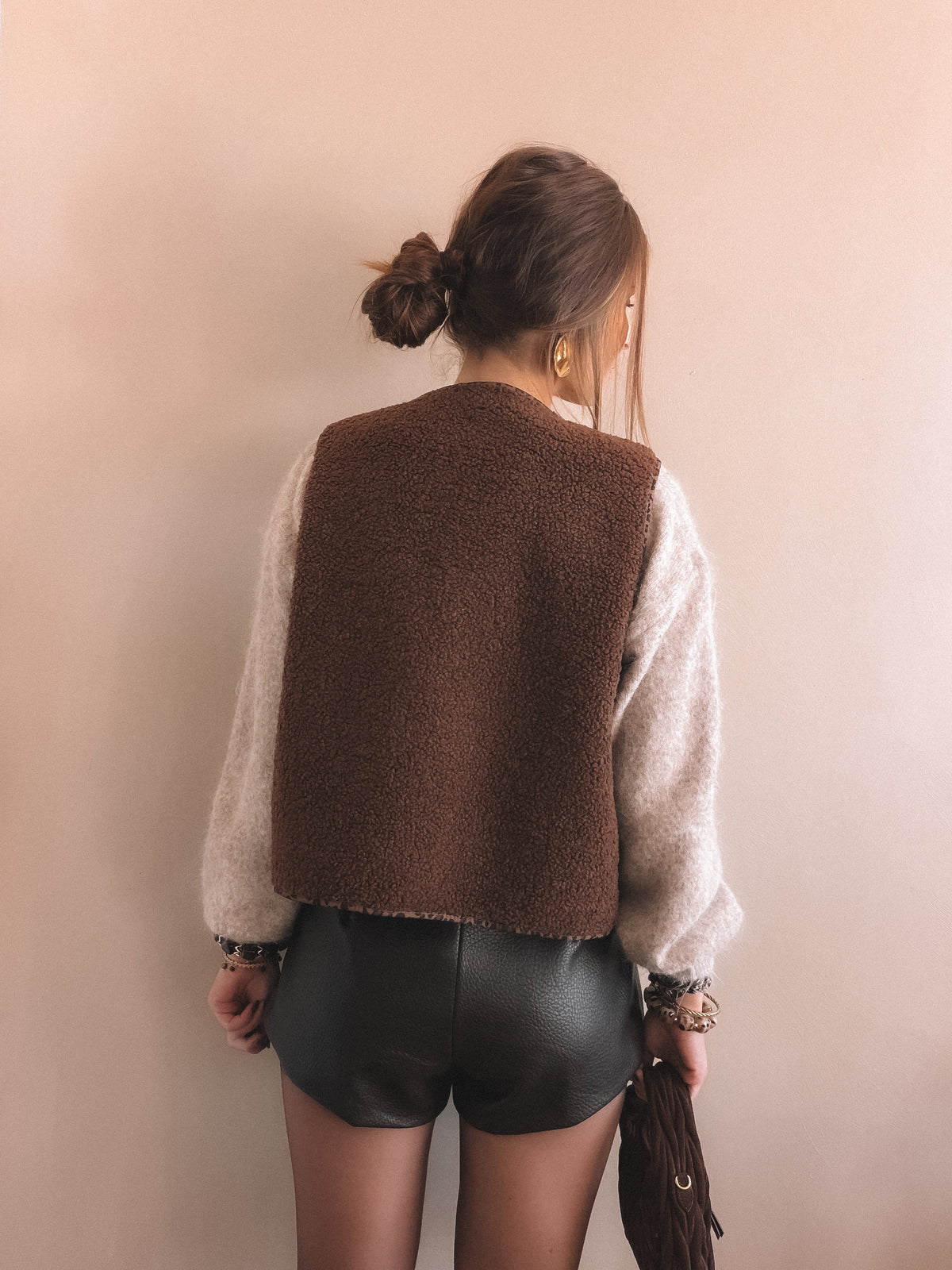 Gilet sans manches ÉLÉONORE Marron