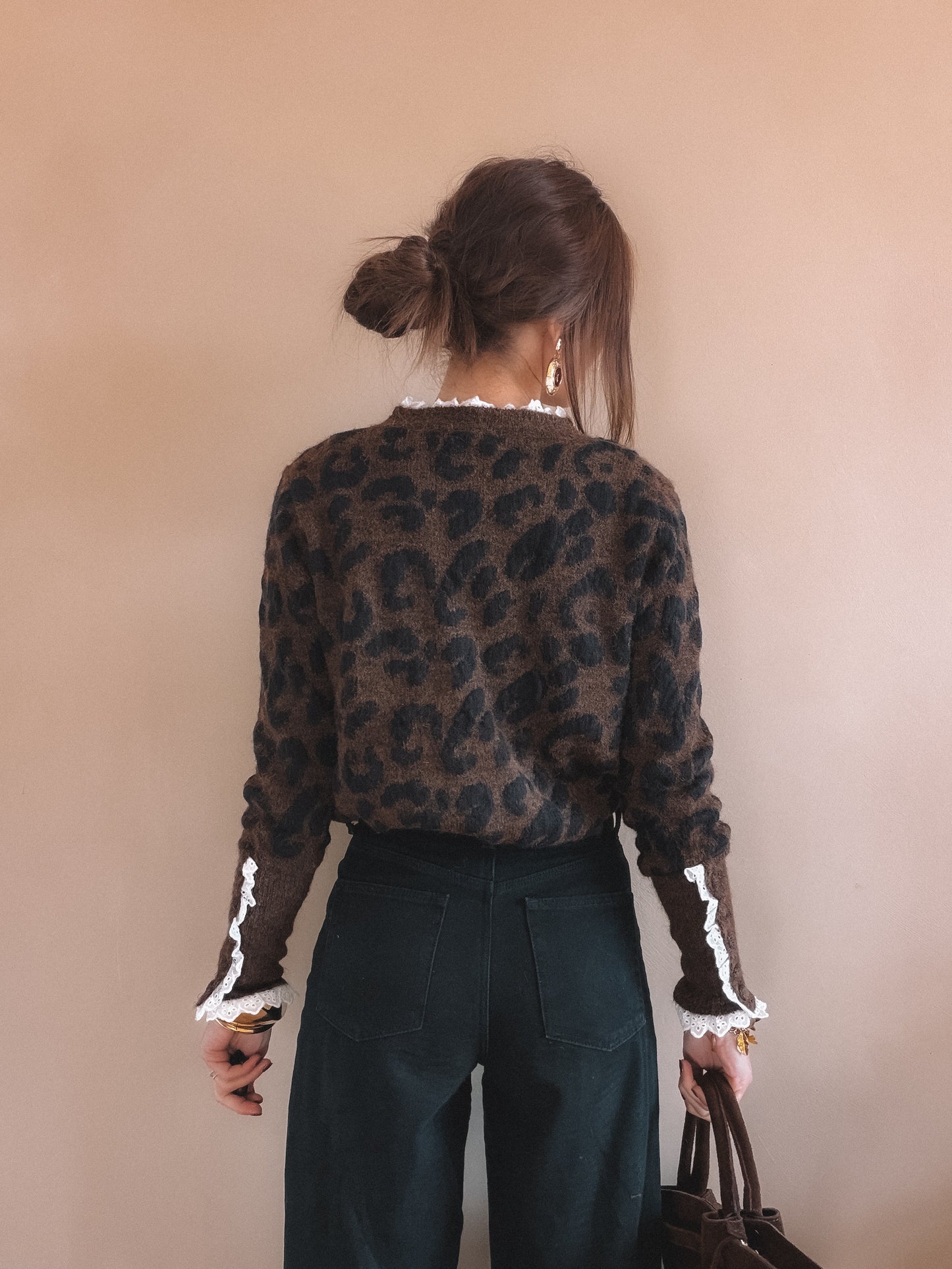 Pull Inès Léopard Marron