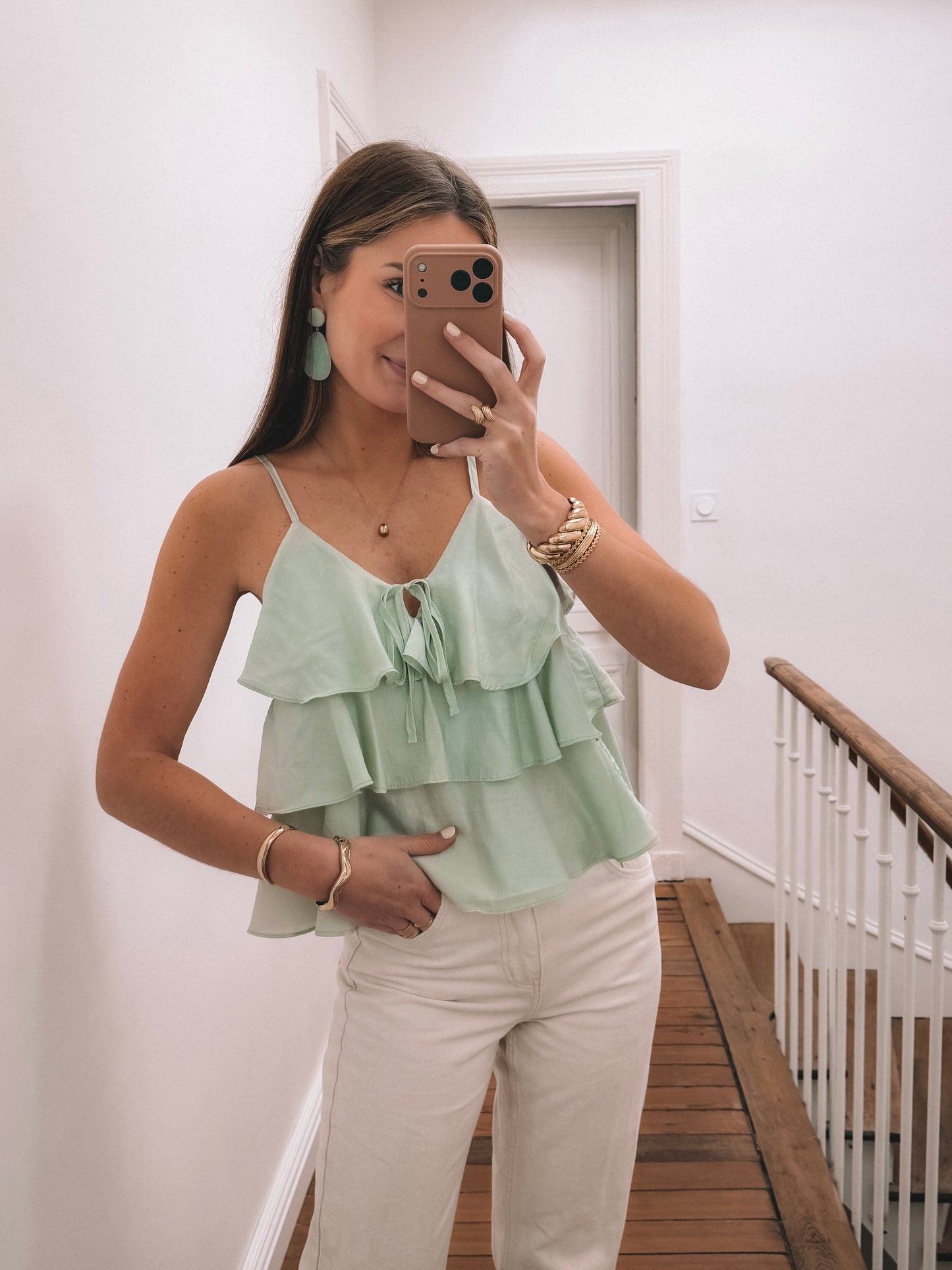 Top Céleste Vert Sauge