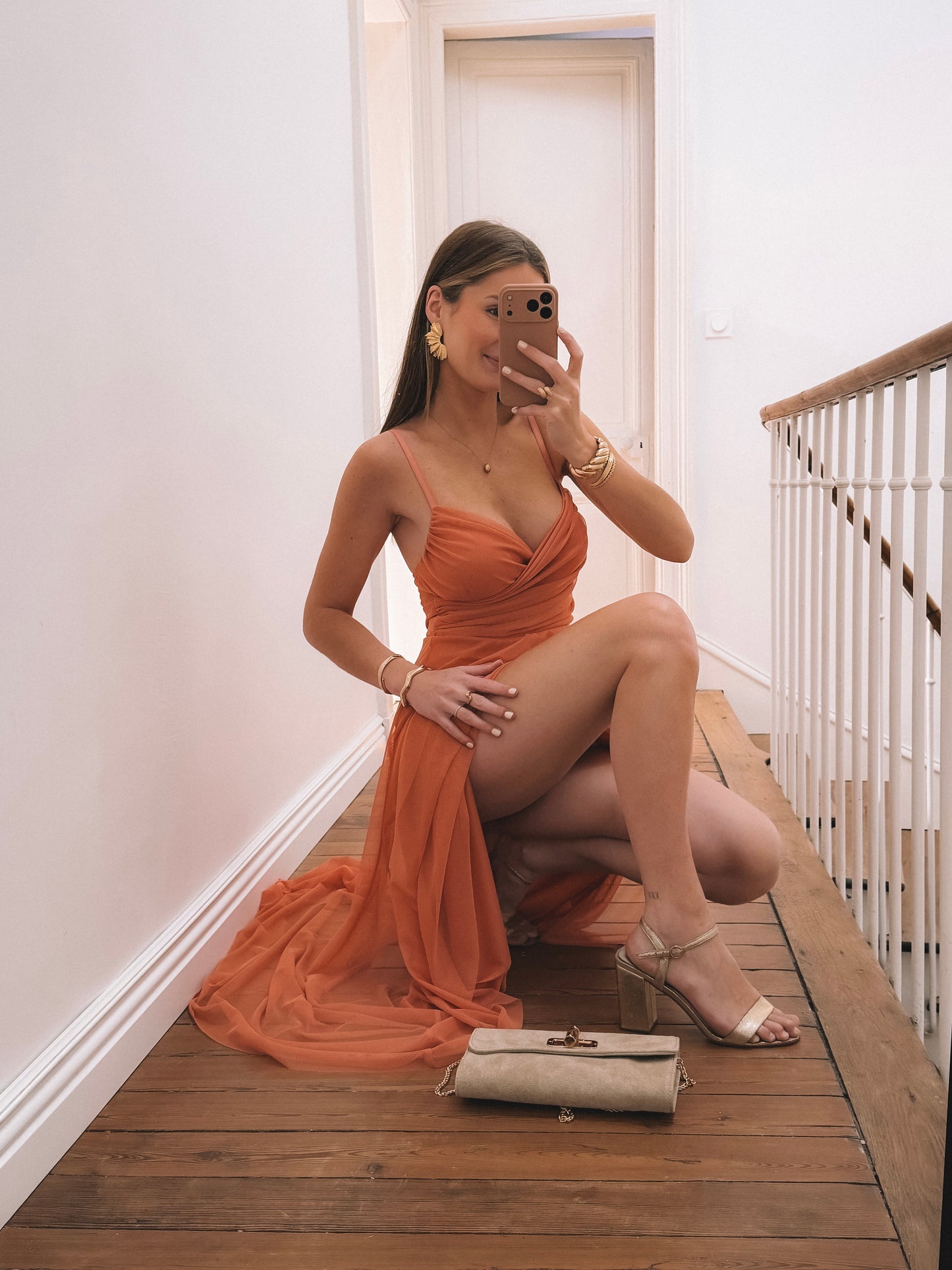 COLLECTION CEREMONIE - Robe LONGUE Talia Terracotta