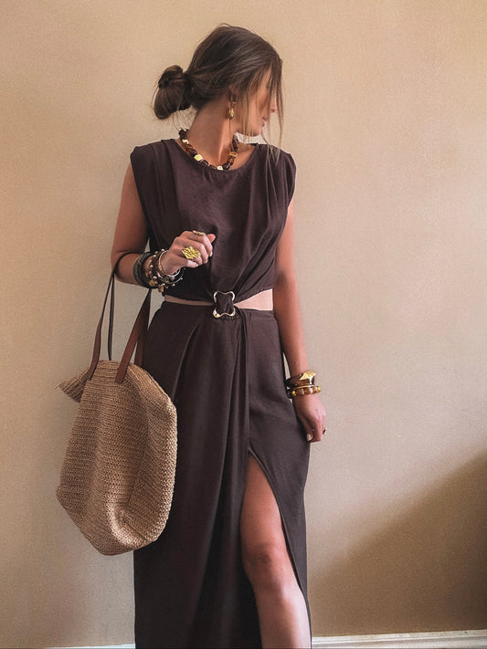 Robe Longue Riviera Marron