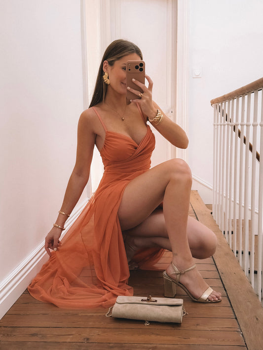 COLLECTION CEREMONIE - Robe LONGUE Talia Terracotta