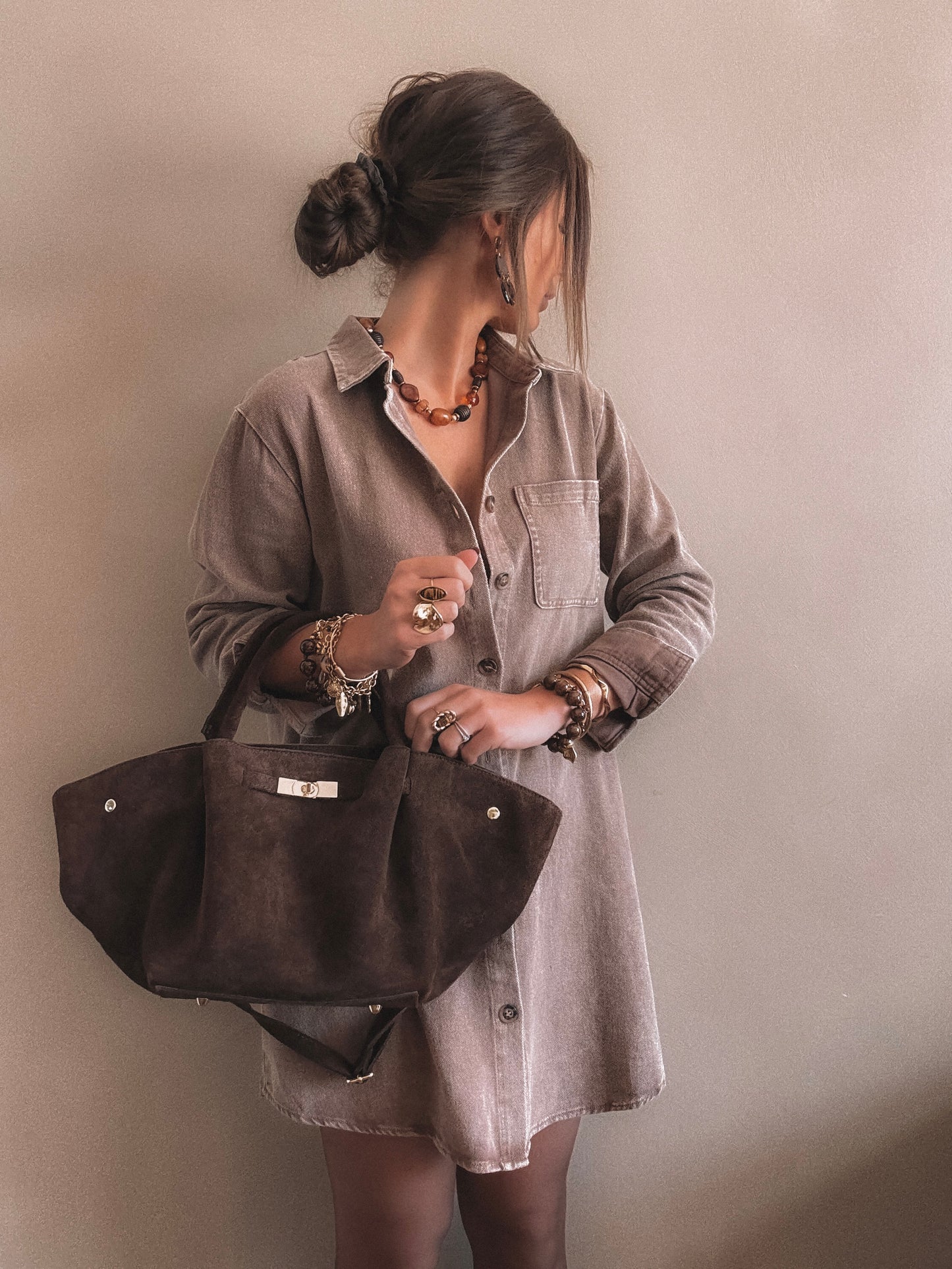 Robe en jean Ines Taupe