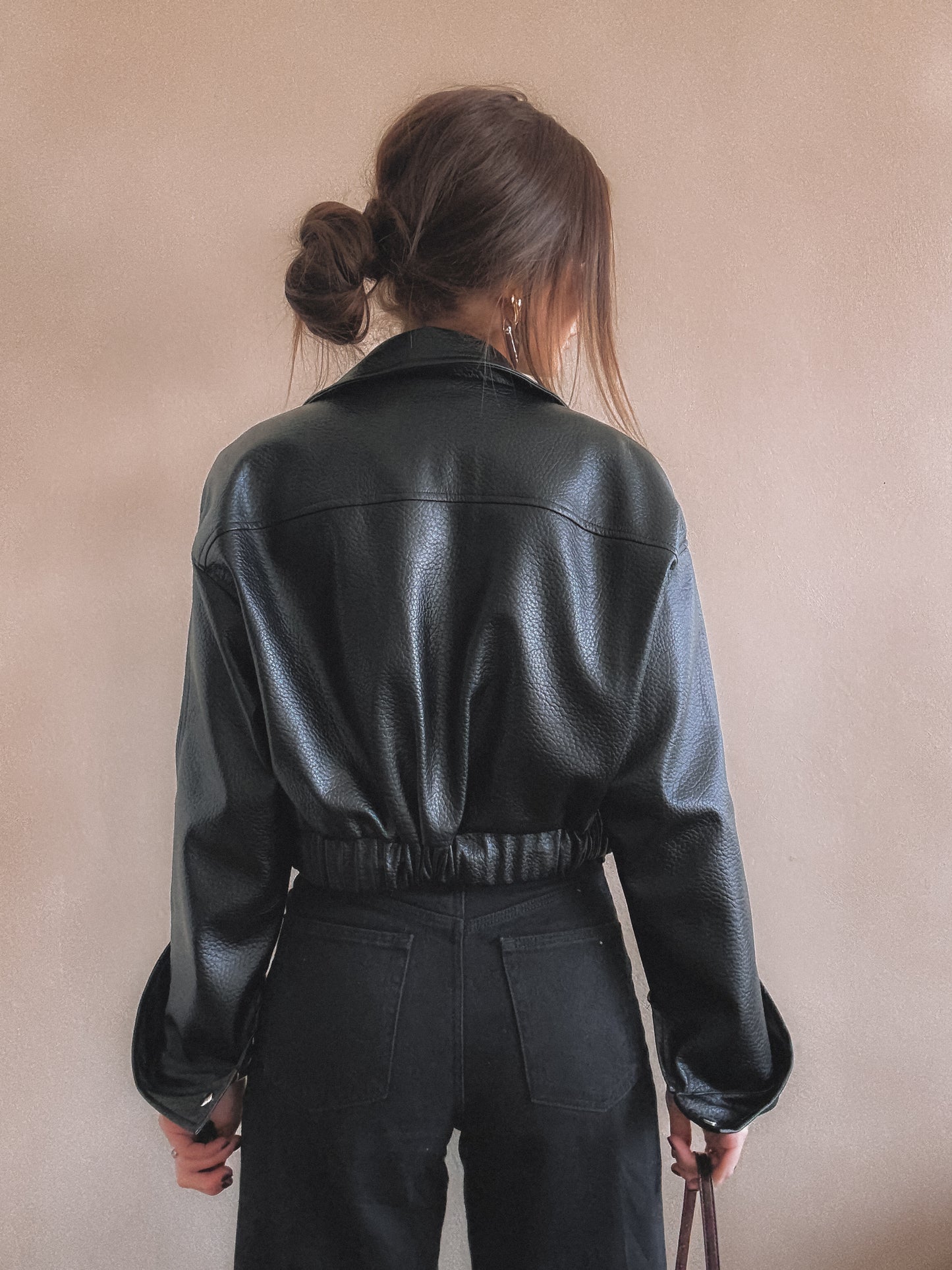 Veste Emma Noir Simili Cuir