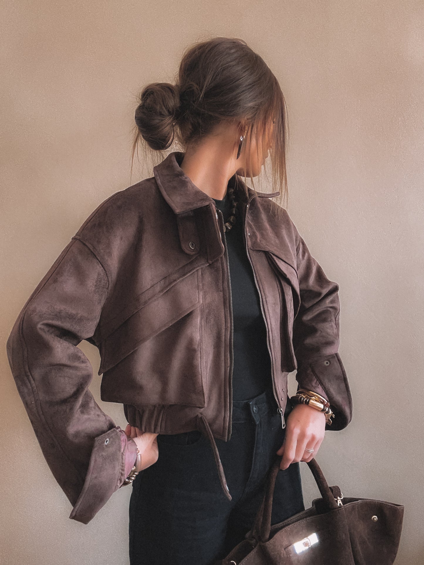 Veste Emma Marron Suédine