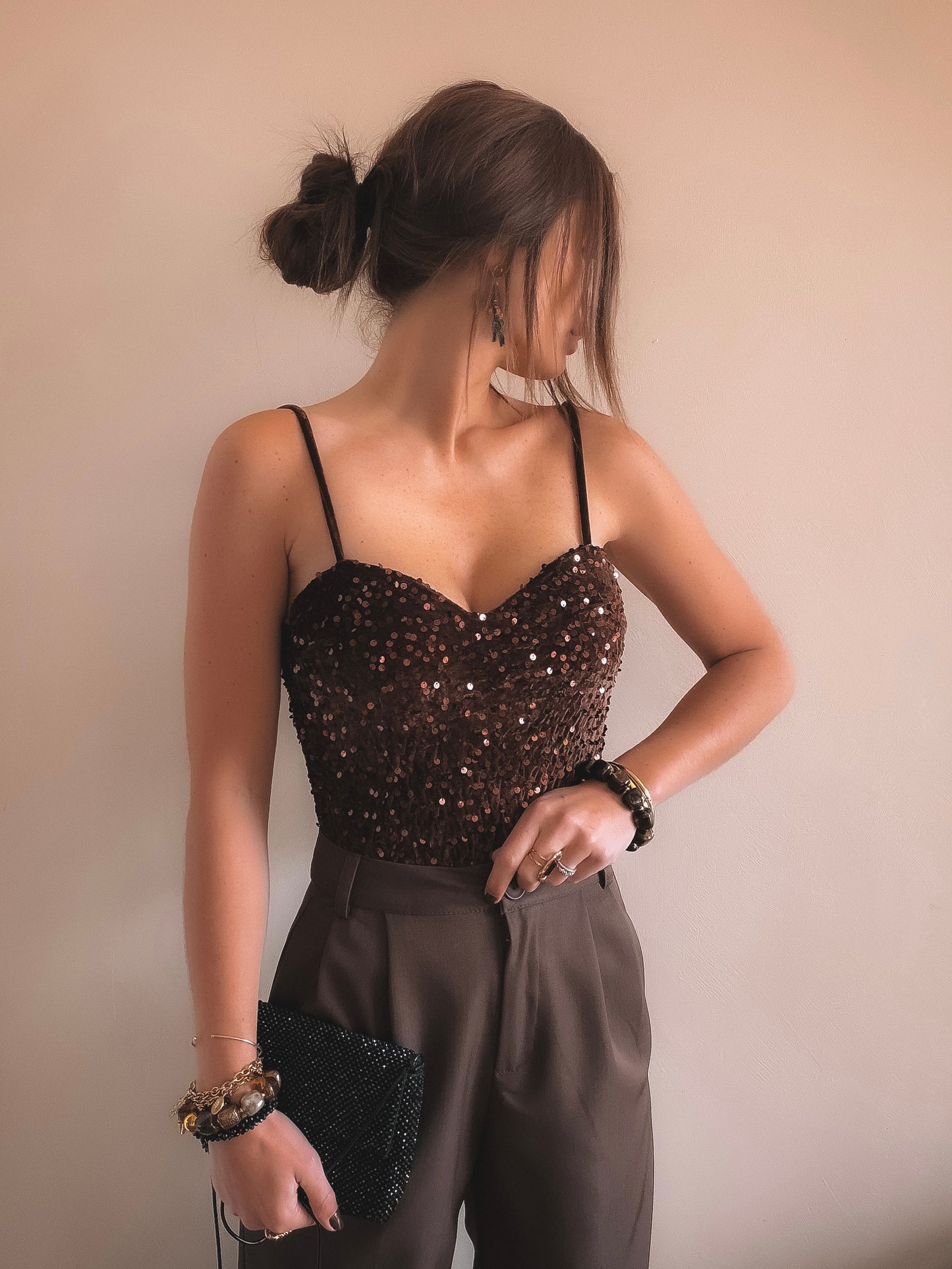Body Louisa Sequins Marron