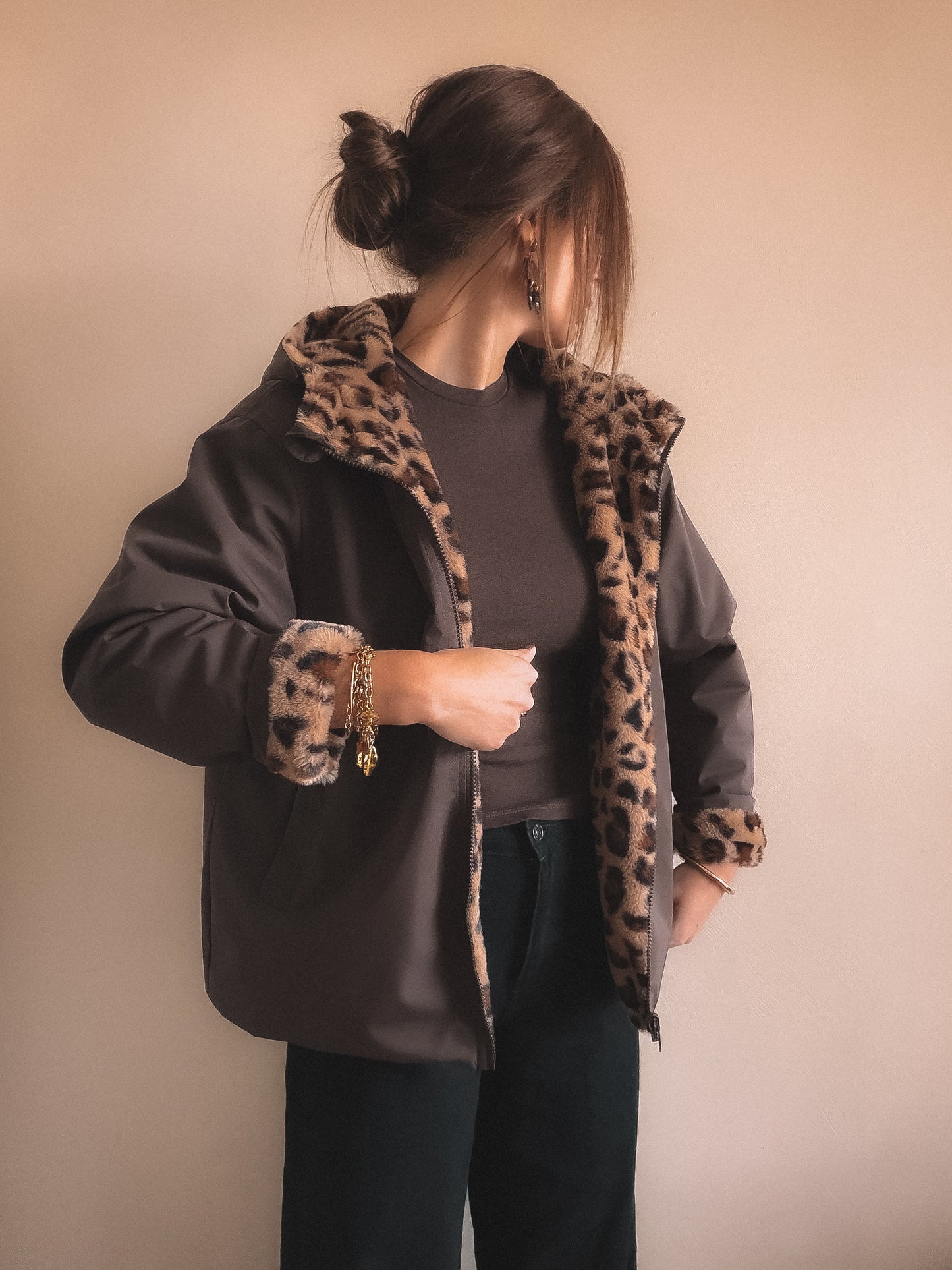 Coupe Vent Réversible Dua Marron