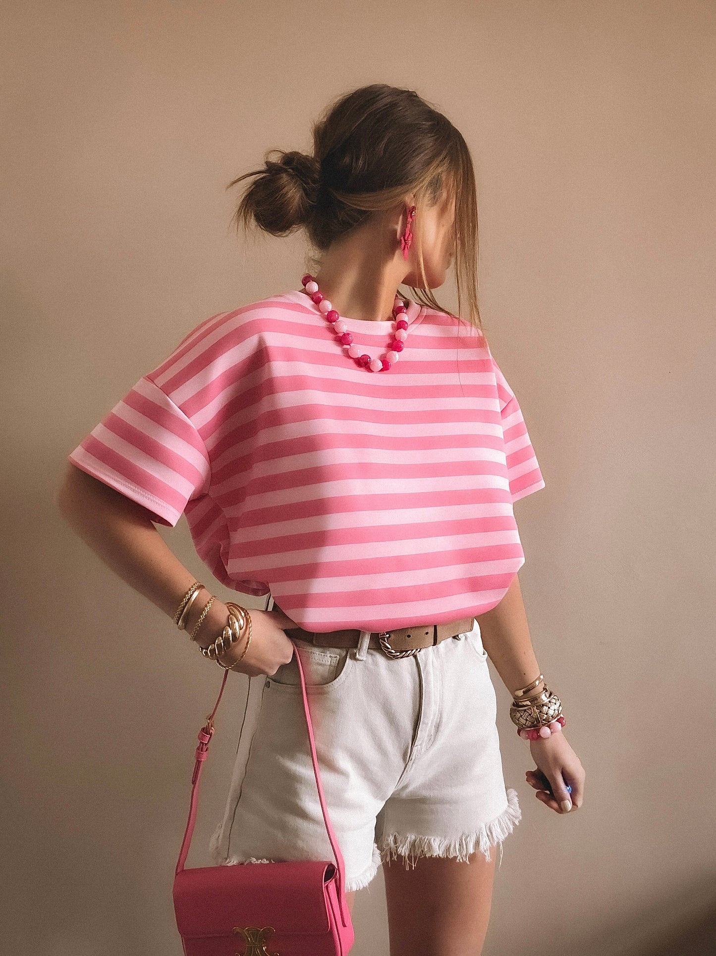 T-Shirt Alix Rayures rose