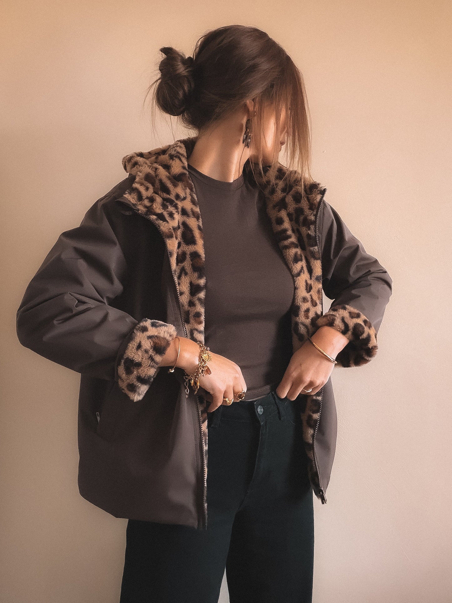 Coupe Vent Réversible Dua Marron