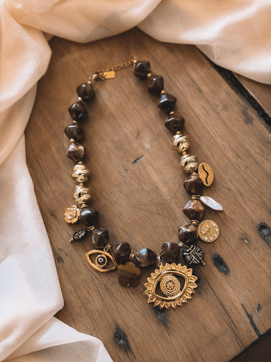 Collier Yuma marron