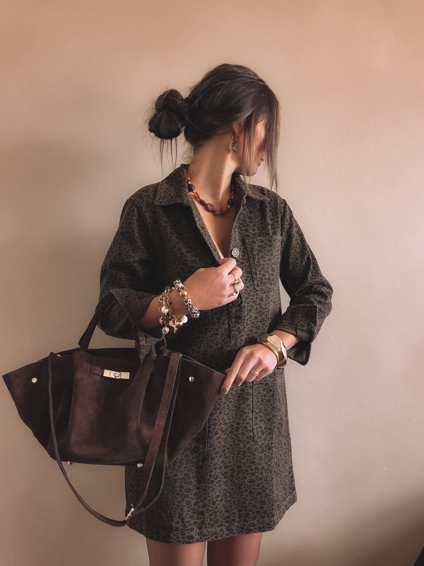 Robe en jean Ines Leopard