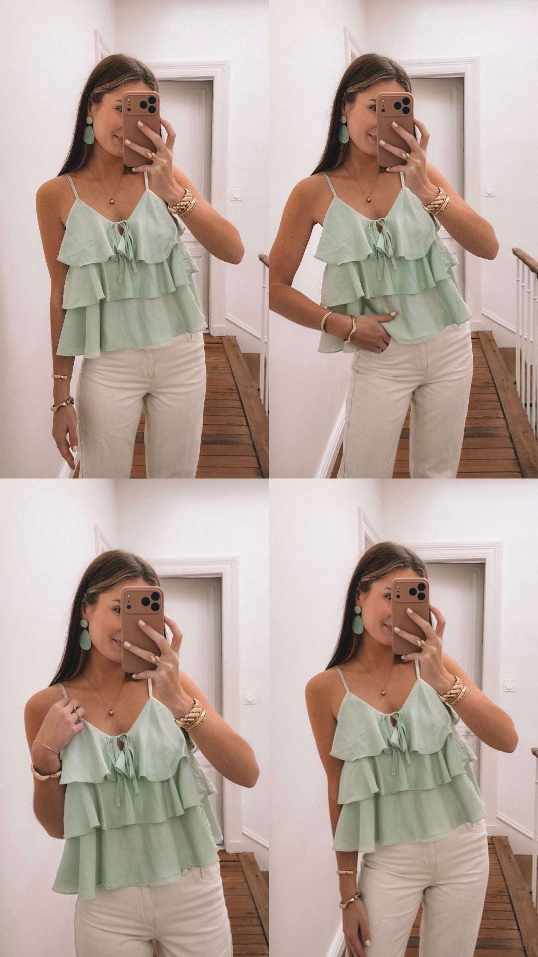 Top Céleste Vert Sauge