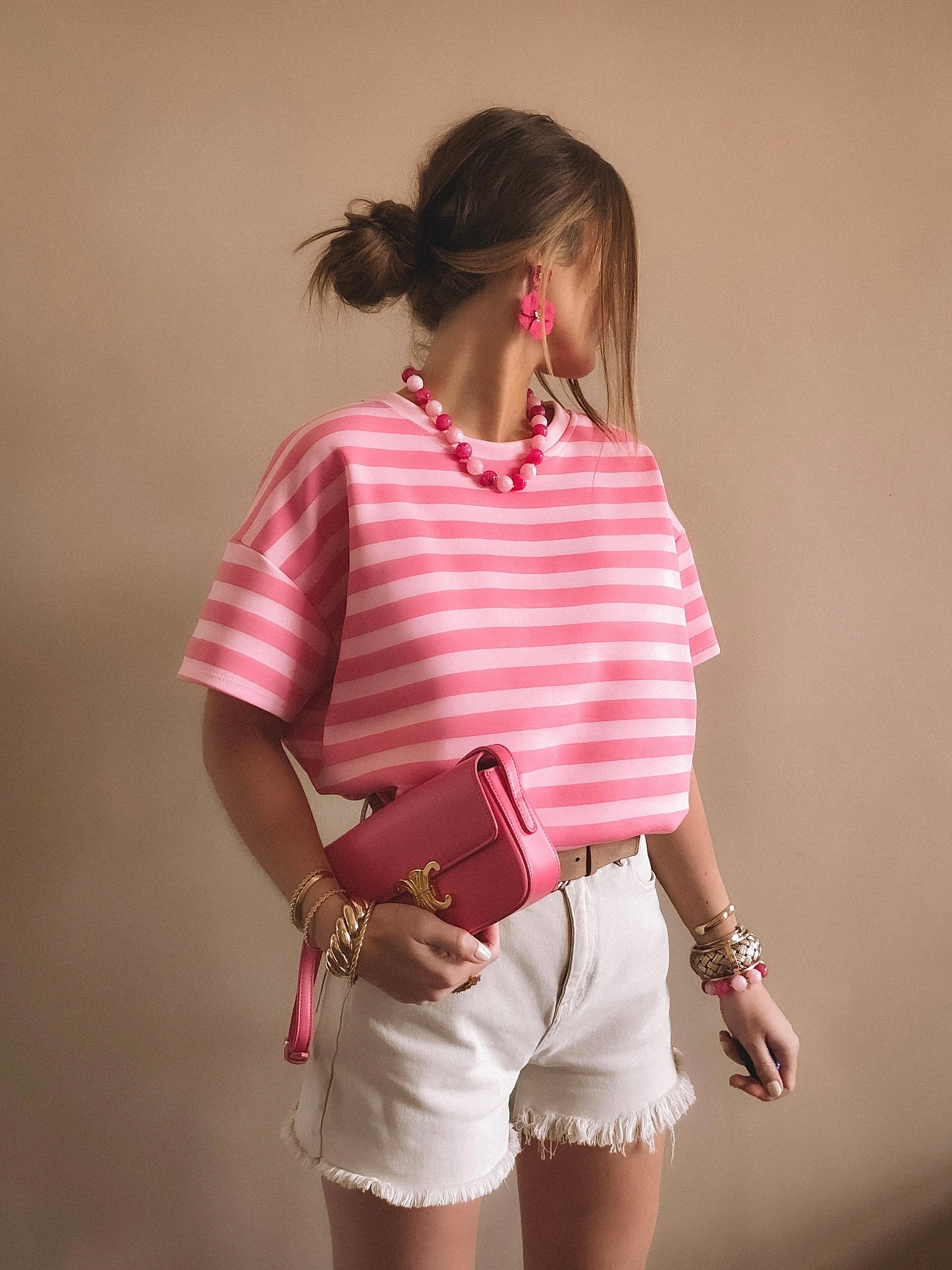 T-Shirt Alix Rayures rose