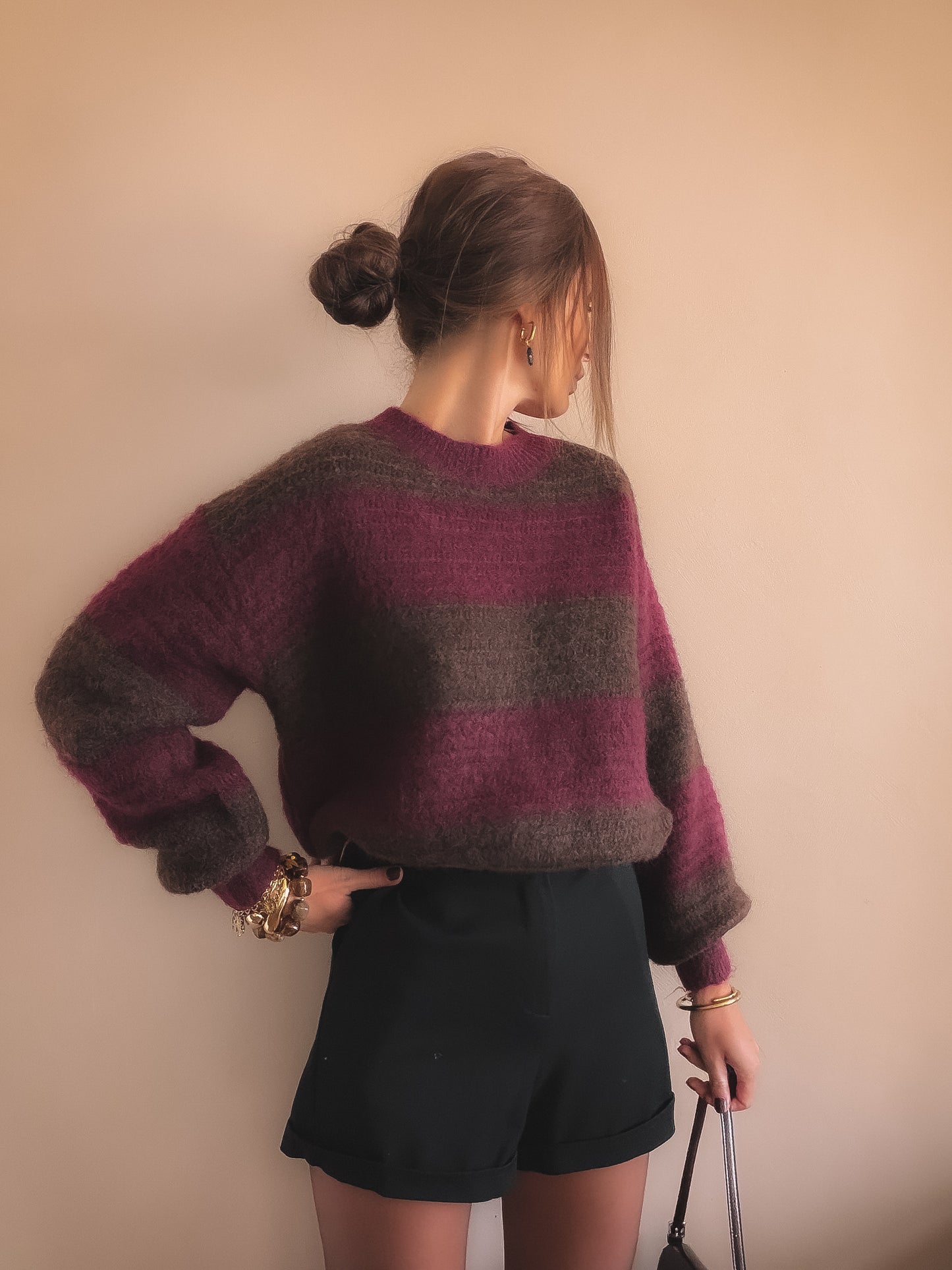 Pull Adelia Rayures bordeaux
